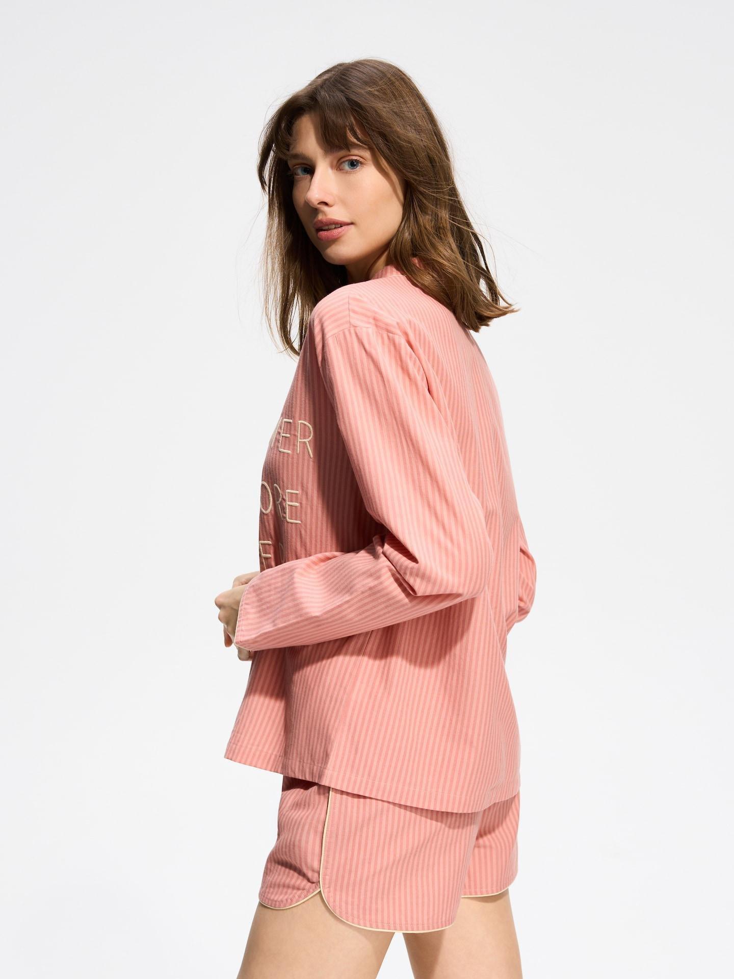 Pink Two Piece Cotton Pyjama Set, Pink, large image number 3