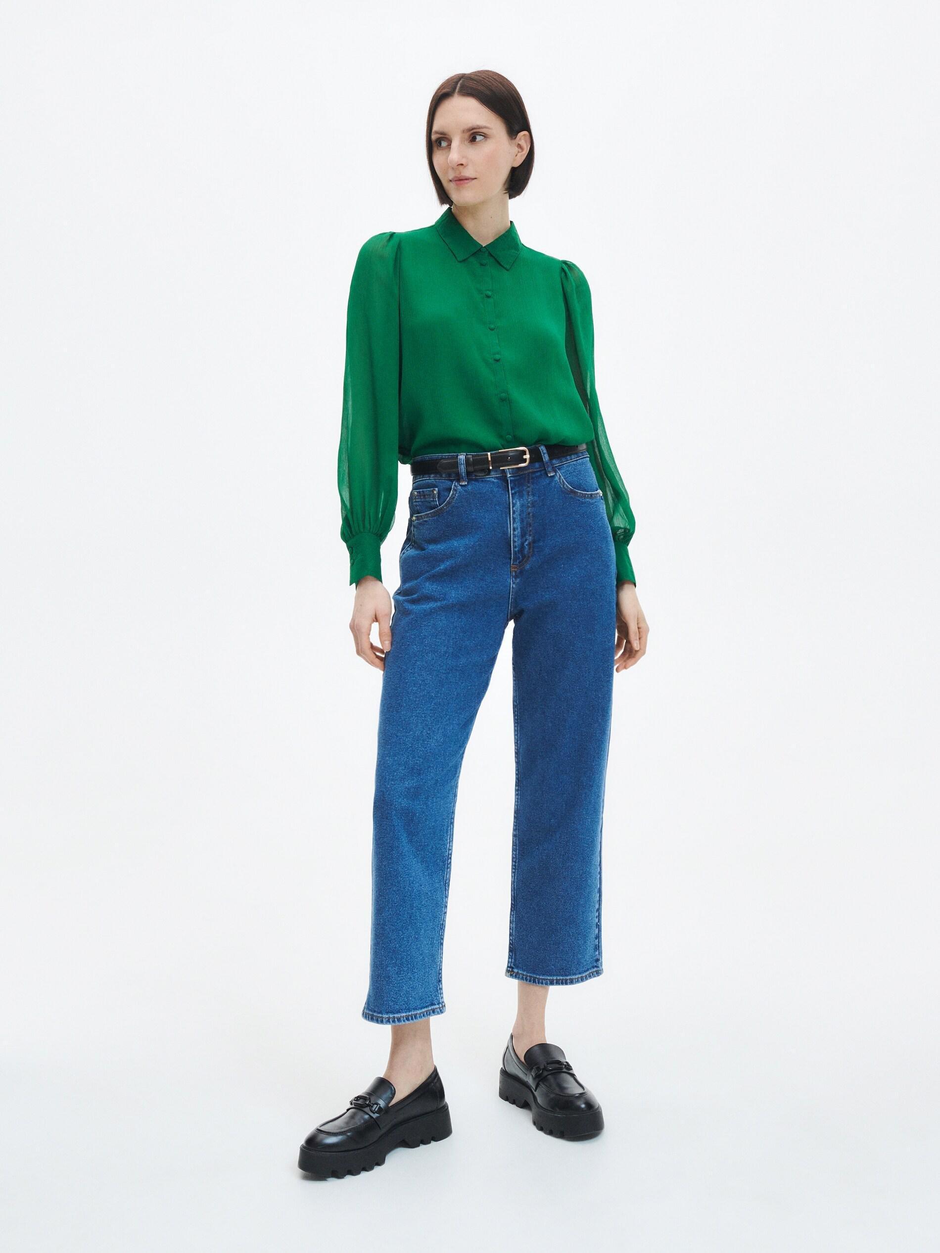 Green Chiffon Blouse, , large image number 0