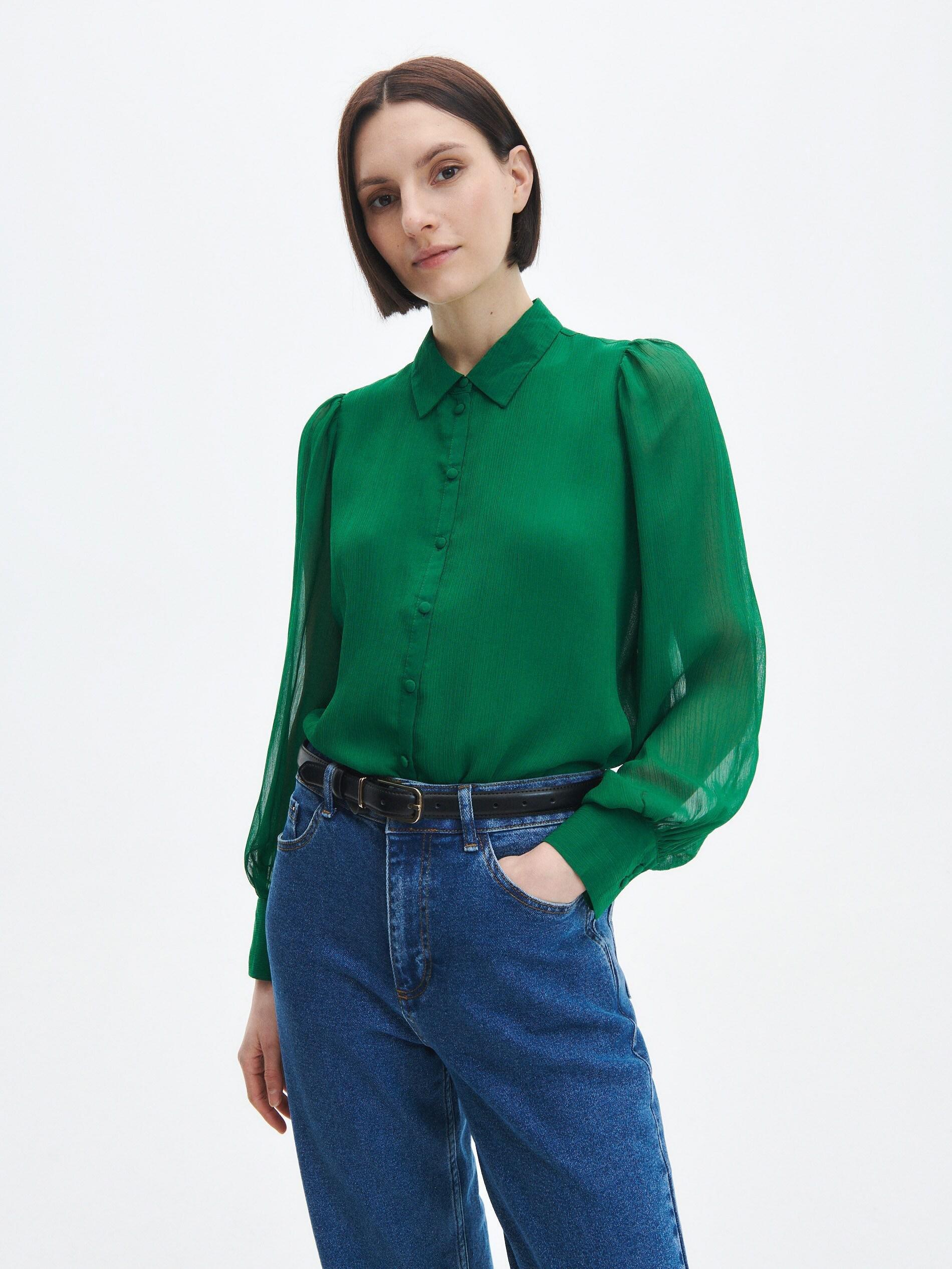 Green Chiffon Blouse, , large image number 2