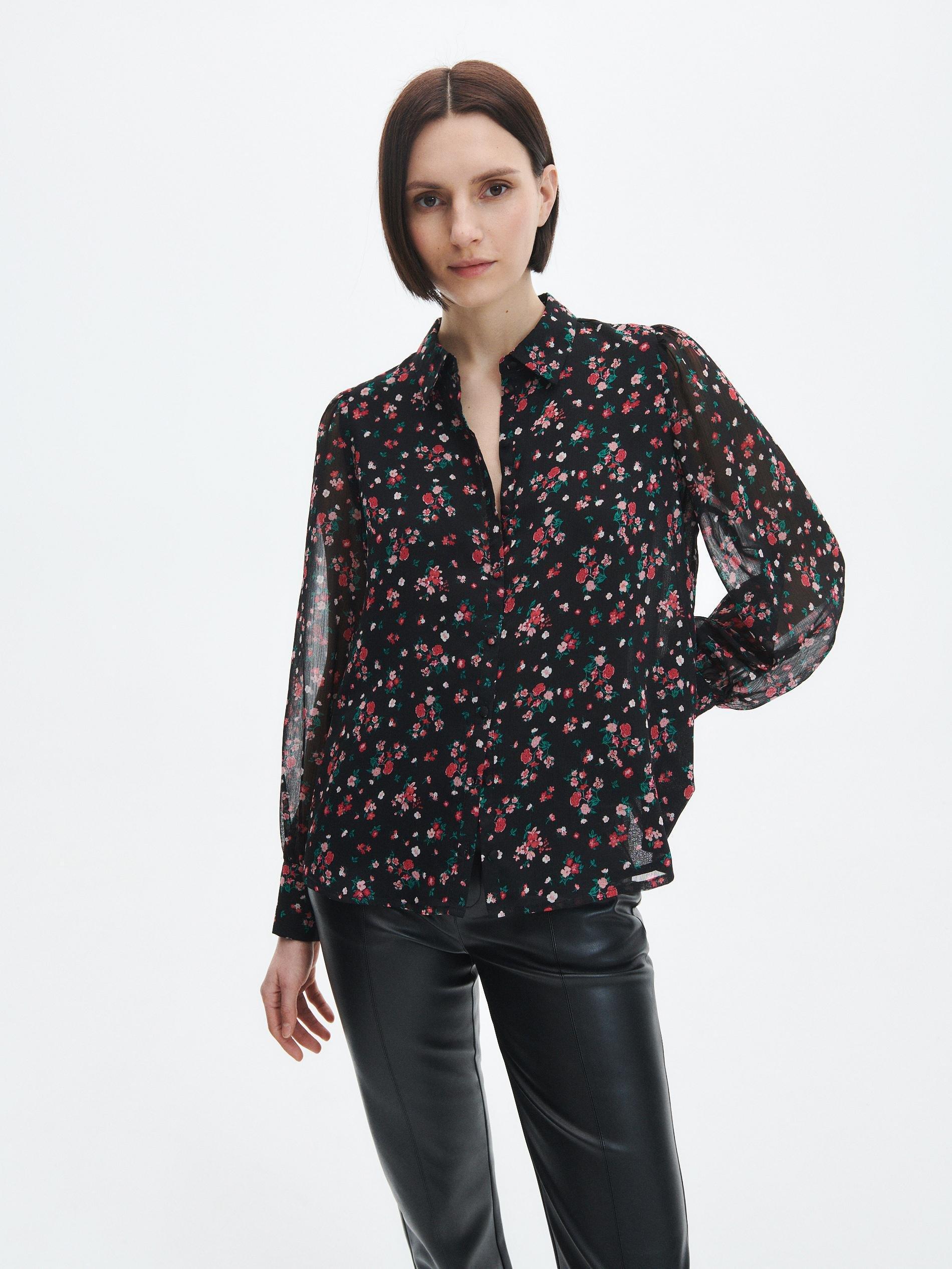 Black Patterned Shirt, , large image number 1