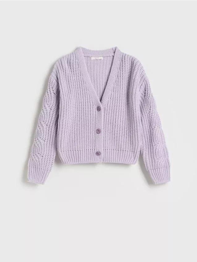 Lavender Buttoned Cardigan, , large image number 0