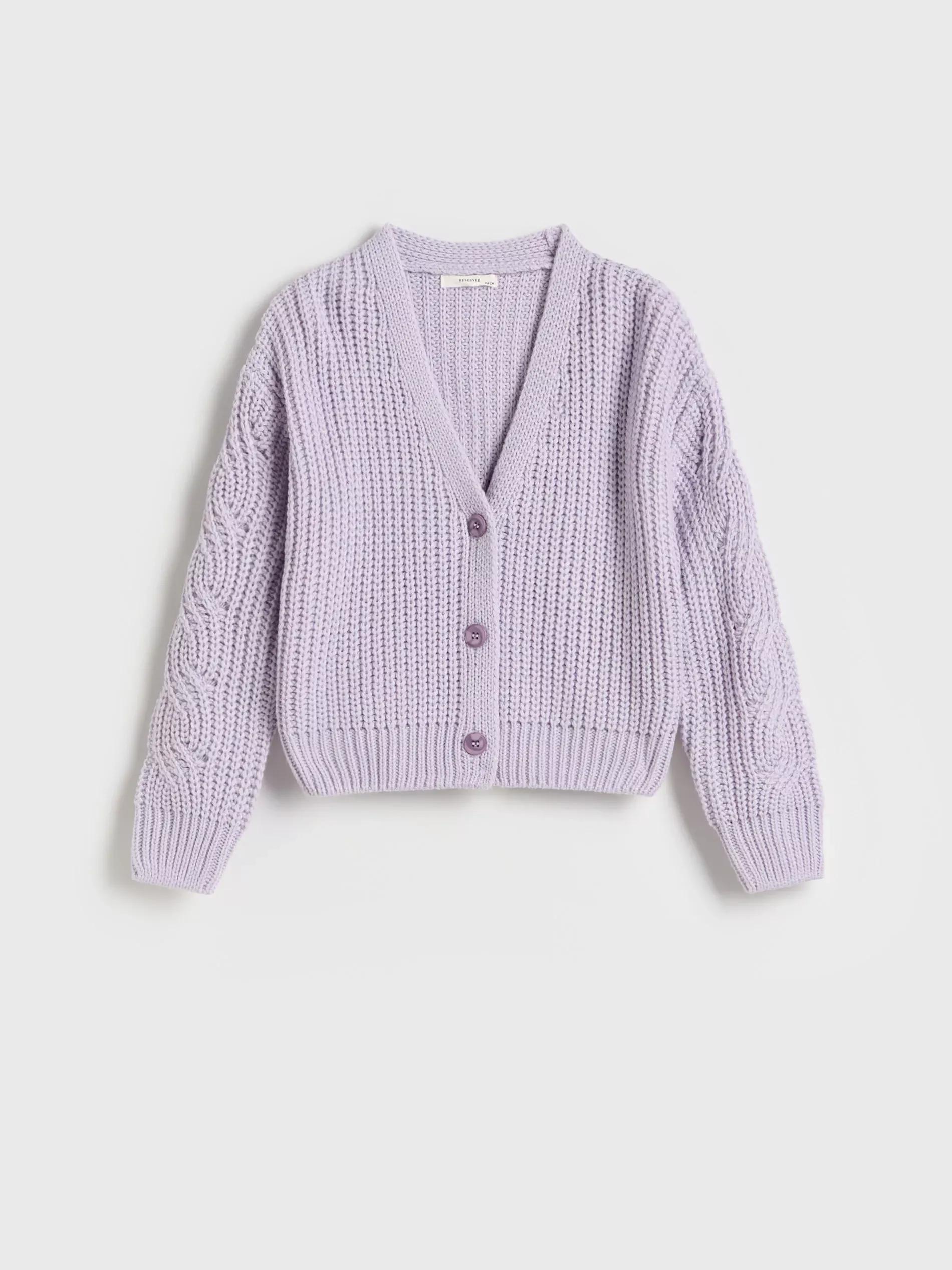 Lavender Buttoned Cardigan, , large image number 3
