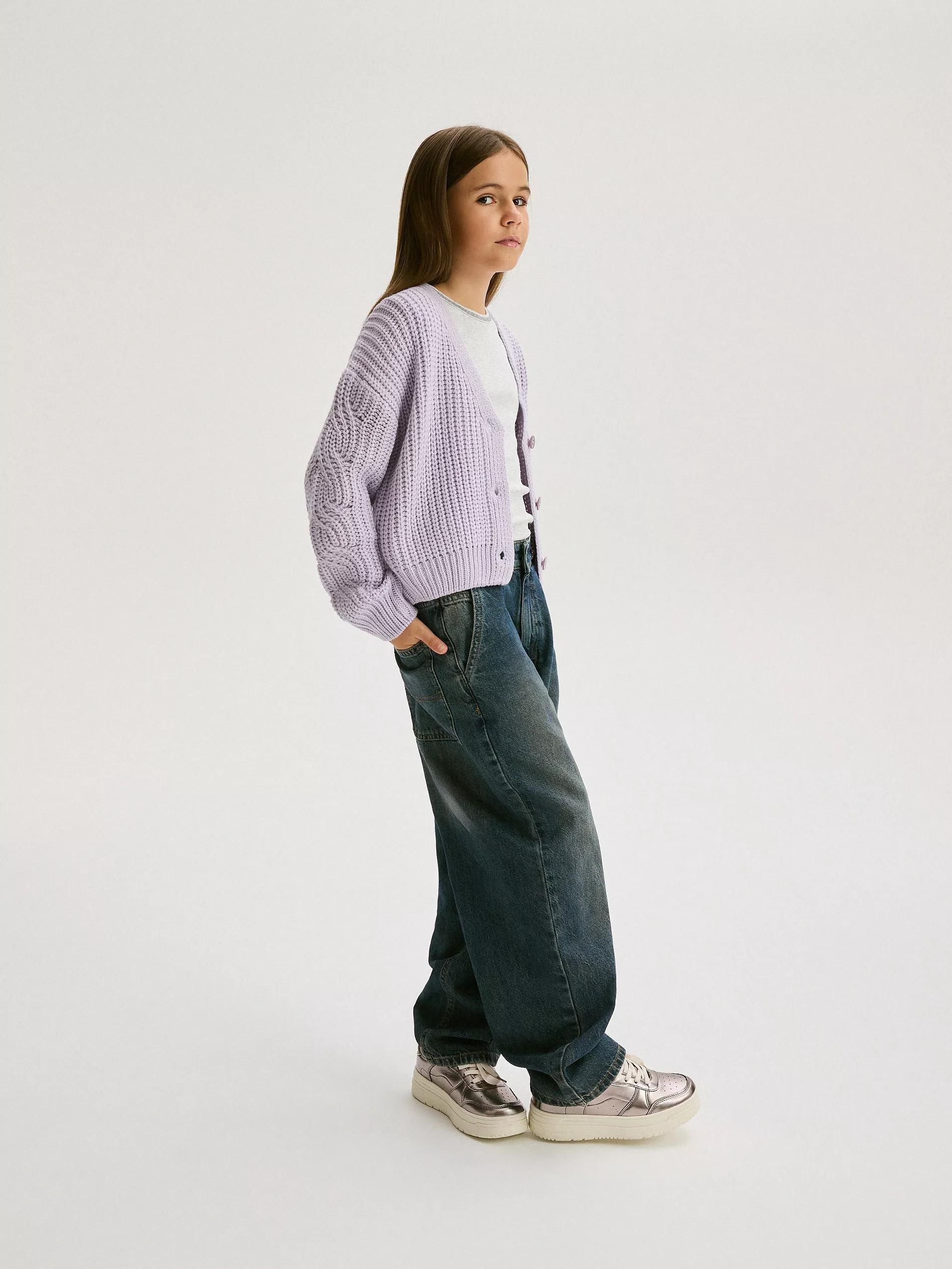 Lavender Buttoned Cardigan, , large image number 4