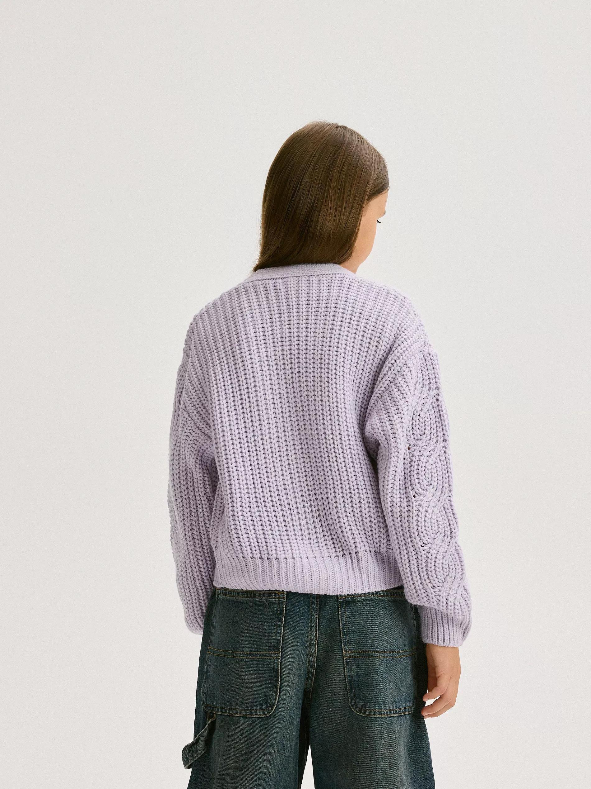 Lavender Buttoned Cardigan, , large image number 5