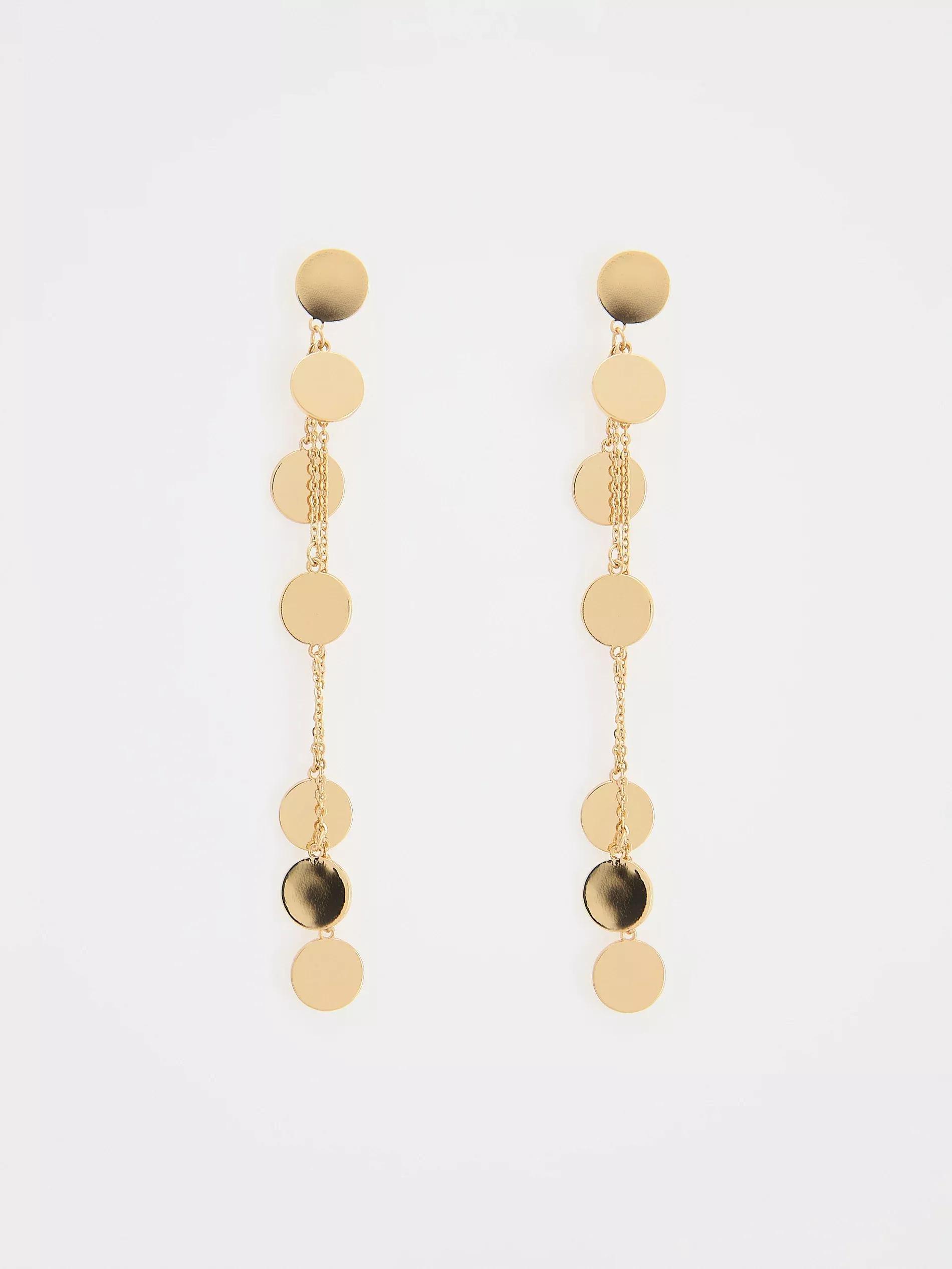 Gold Earrings, Golden, large image number 1