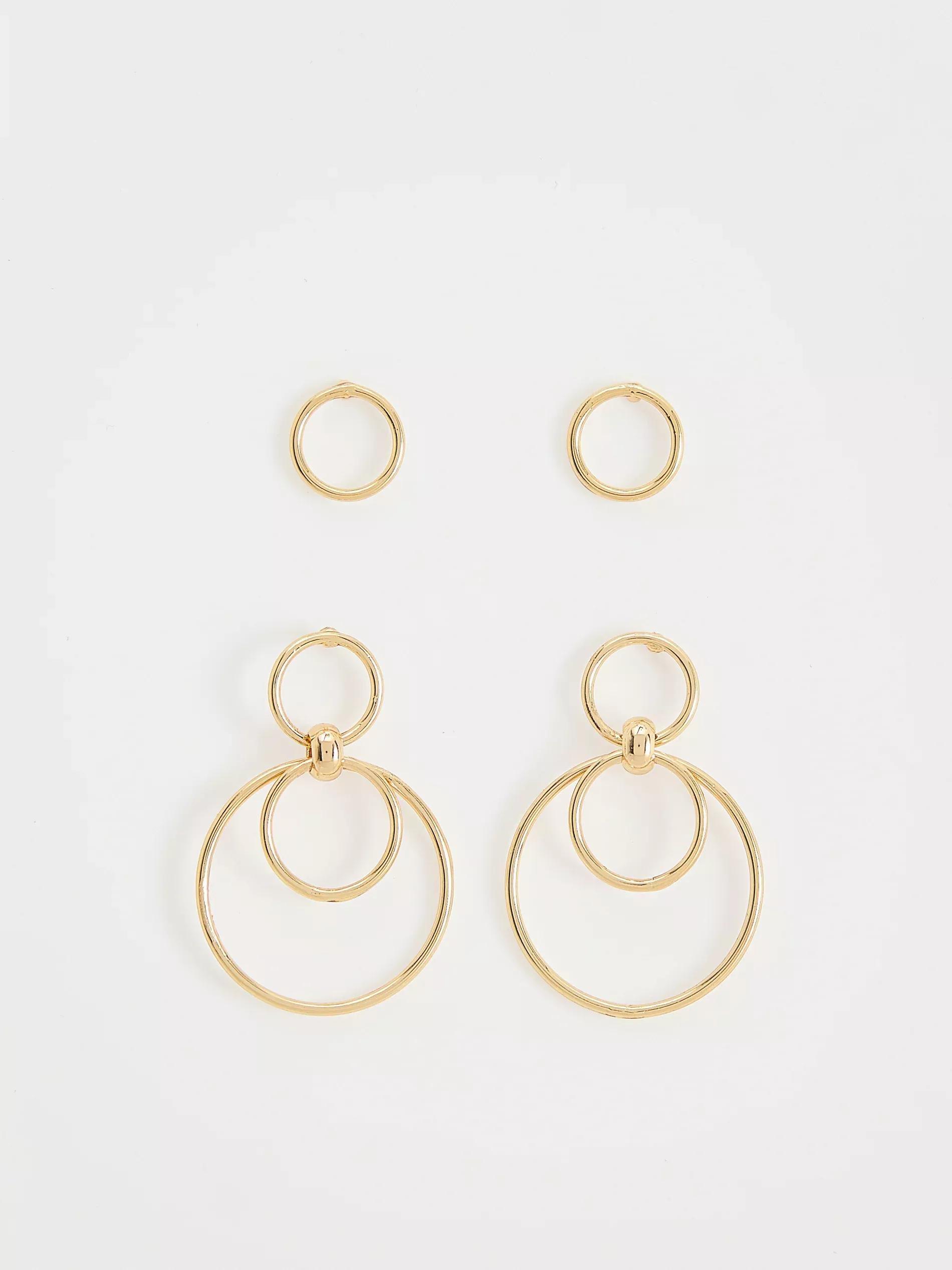 Gold Earring Set, Golden, large image number 0