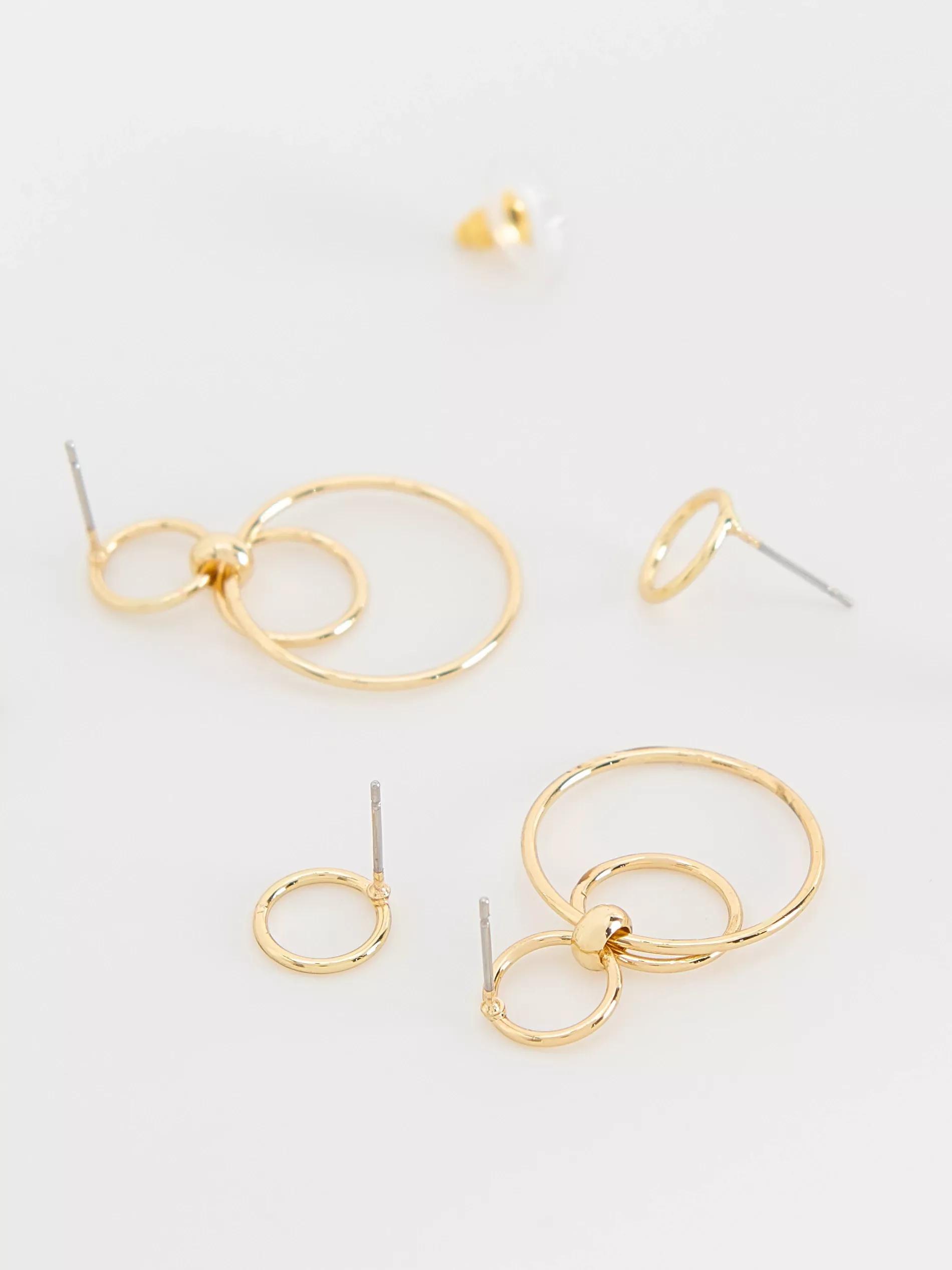 Gold Earring Set, Golden, large image number 1