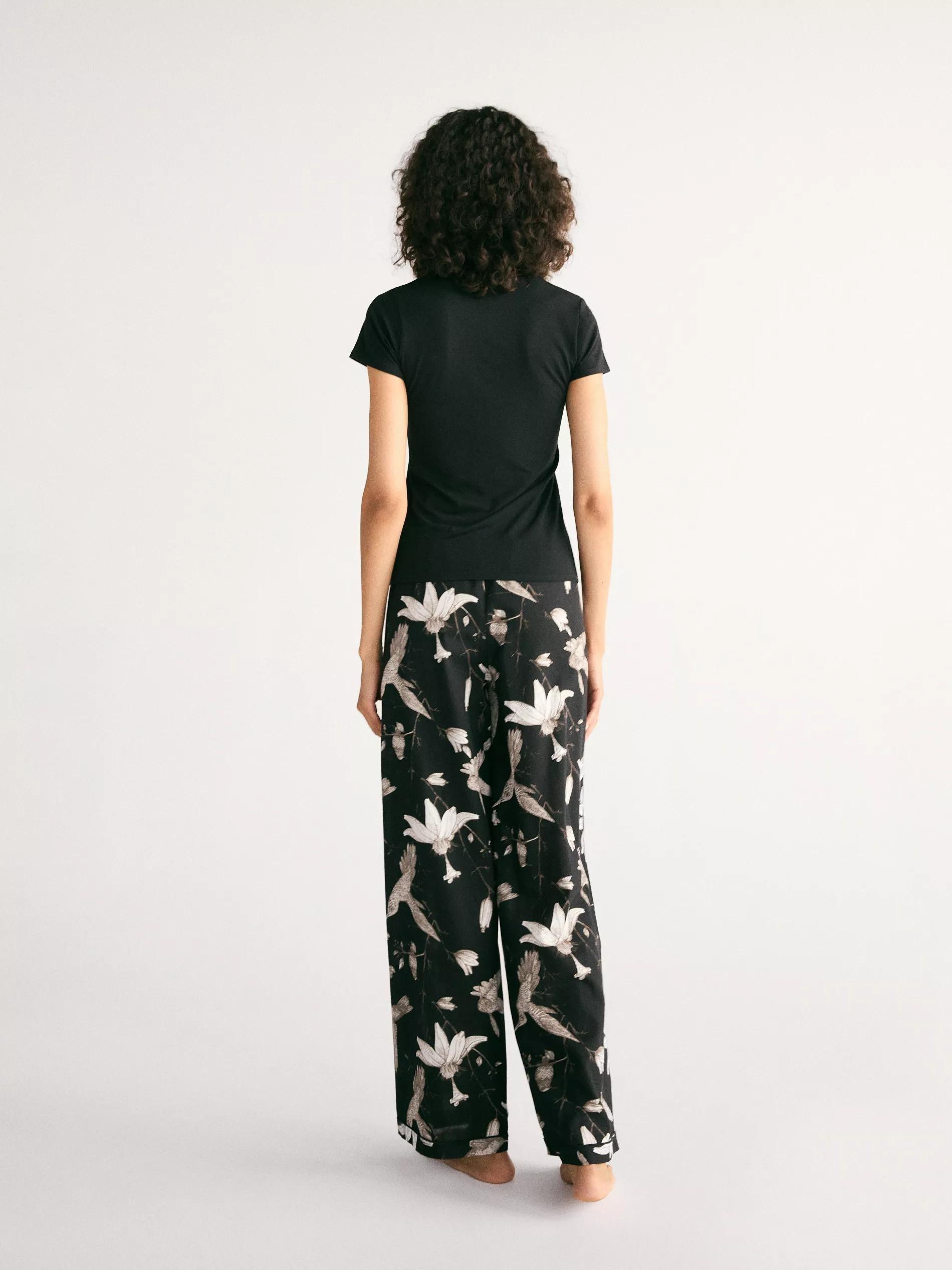 BLACK Patterned two piece pyjama set, Black, large image number 3