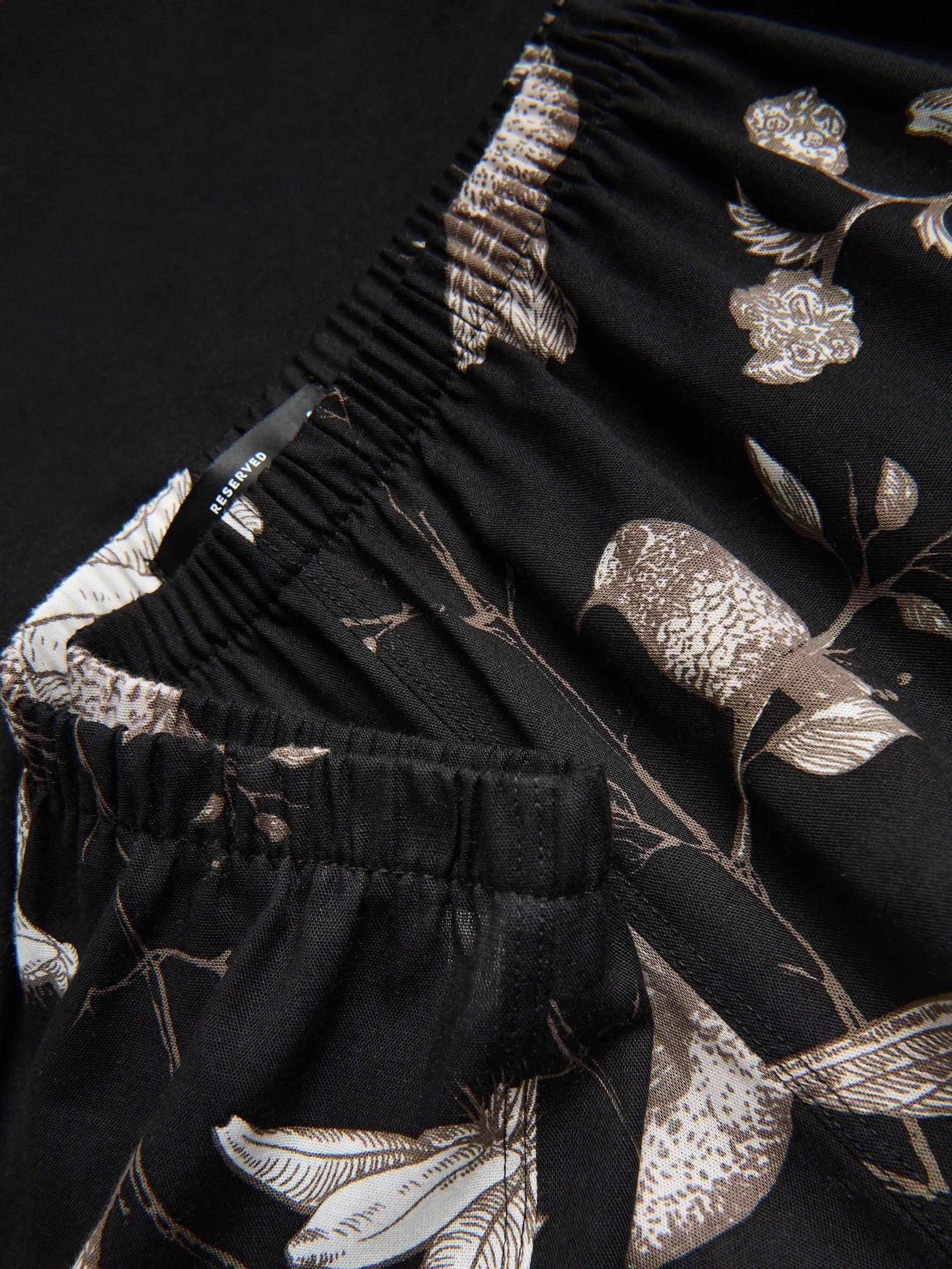 BLACK Patterned two piece pyjama set, Black, large image number 5