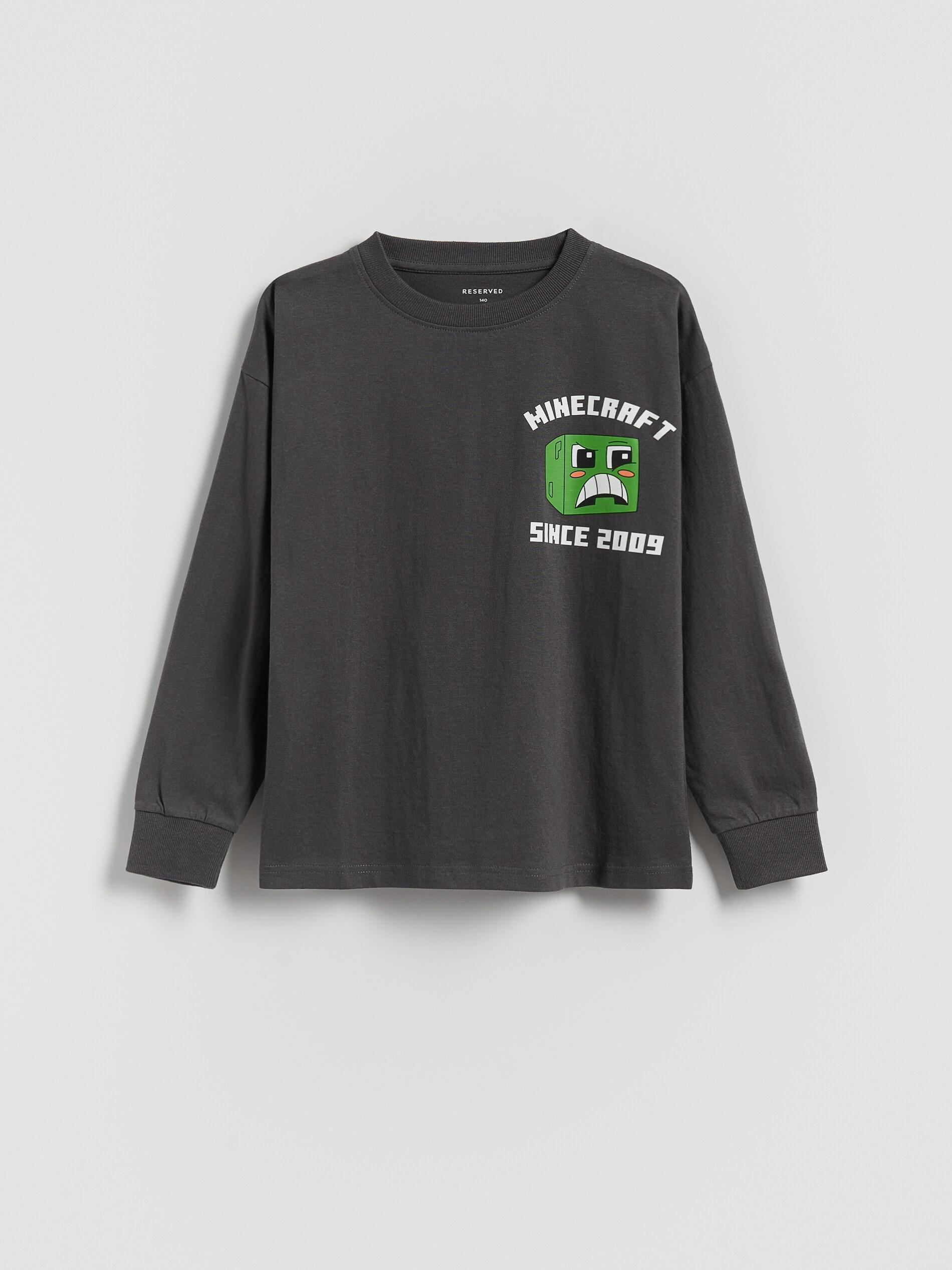 Grey Minecraft Long Sleeve T-Shirt, Grey, large image number 0