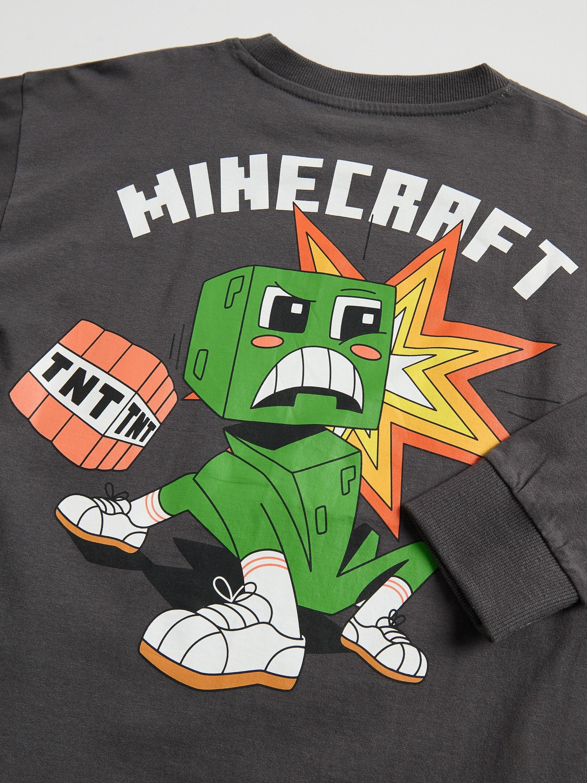 Grey Minecraft Long Sleeve T-Shirt, Grey, large image number 1
