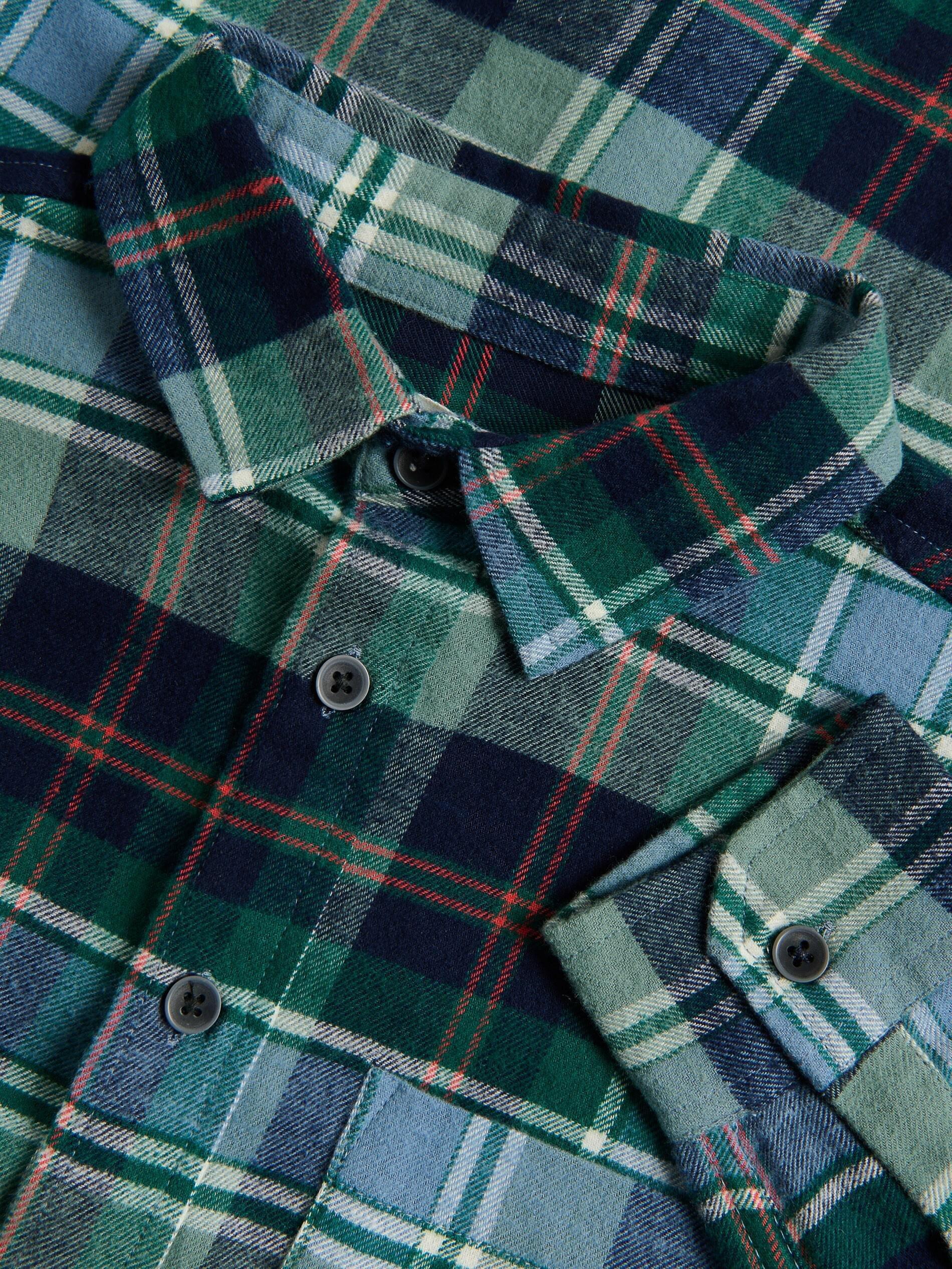 Green Check Cotton Shirt, Green, medium