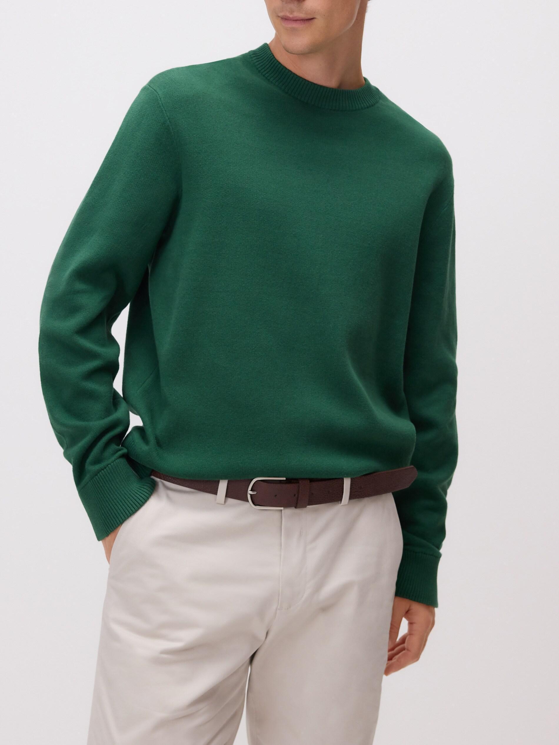 Green Cotton Jumper, Green, large image number 0