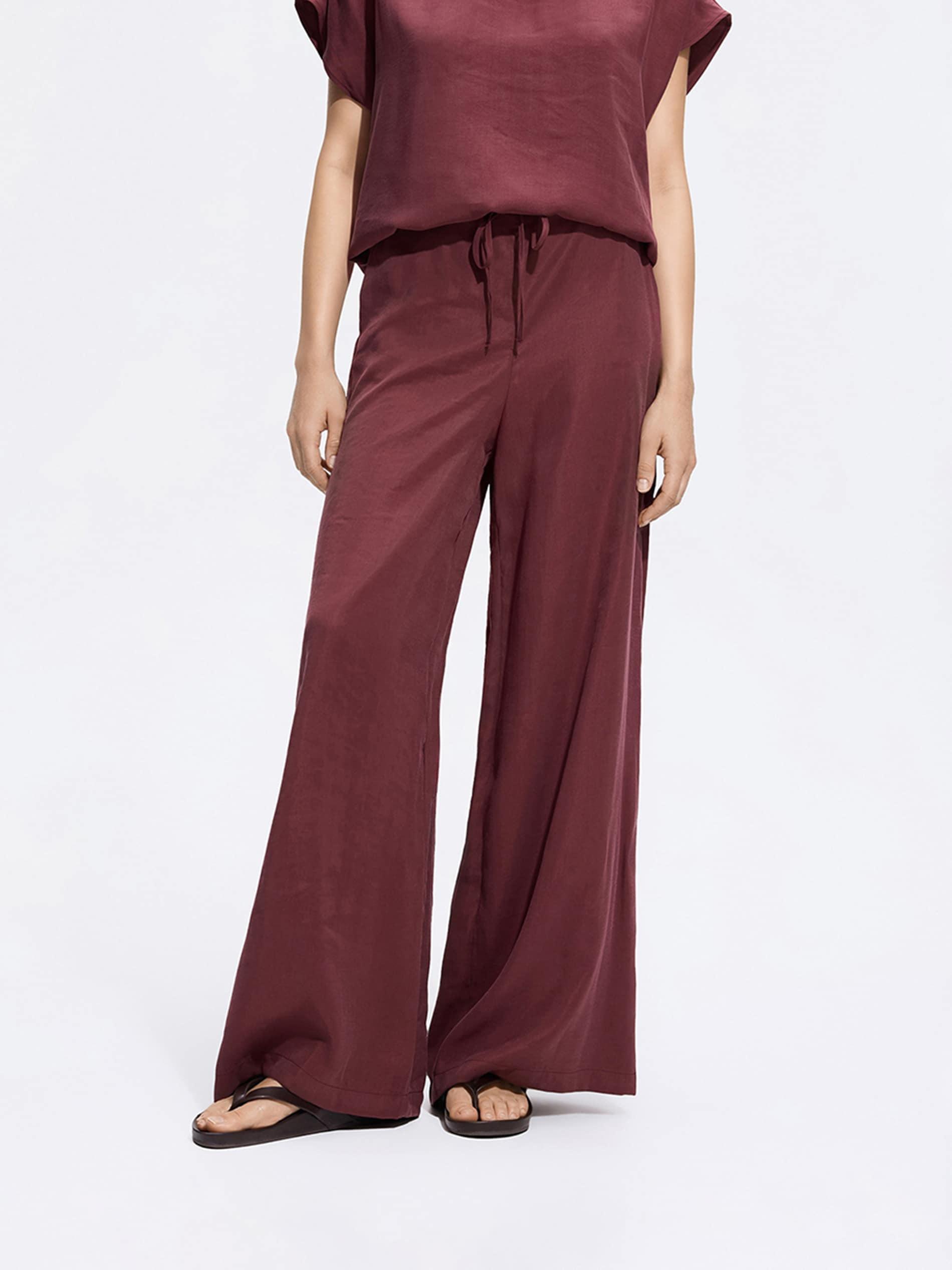 Maroon Modal Rich Trousers, Burgundy, medium