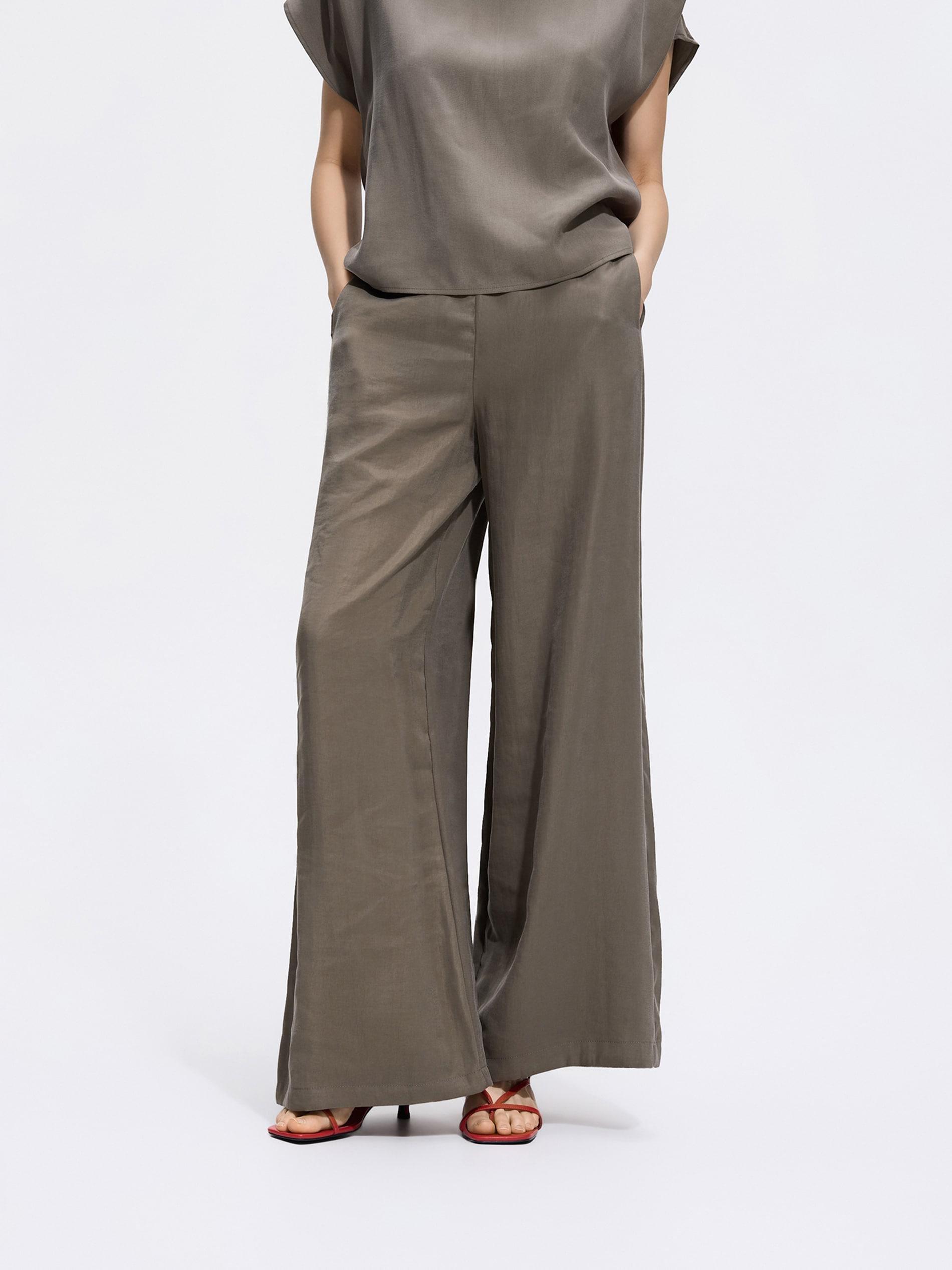 Green Modal Rich Trousers, Khaki, medium