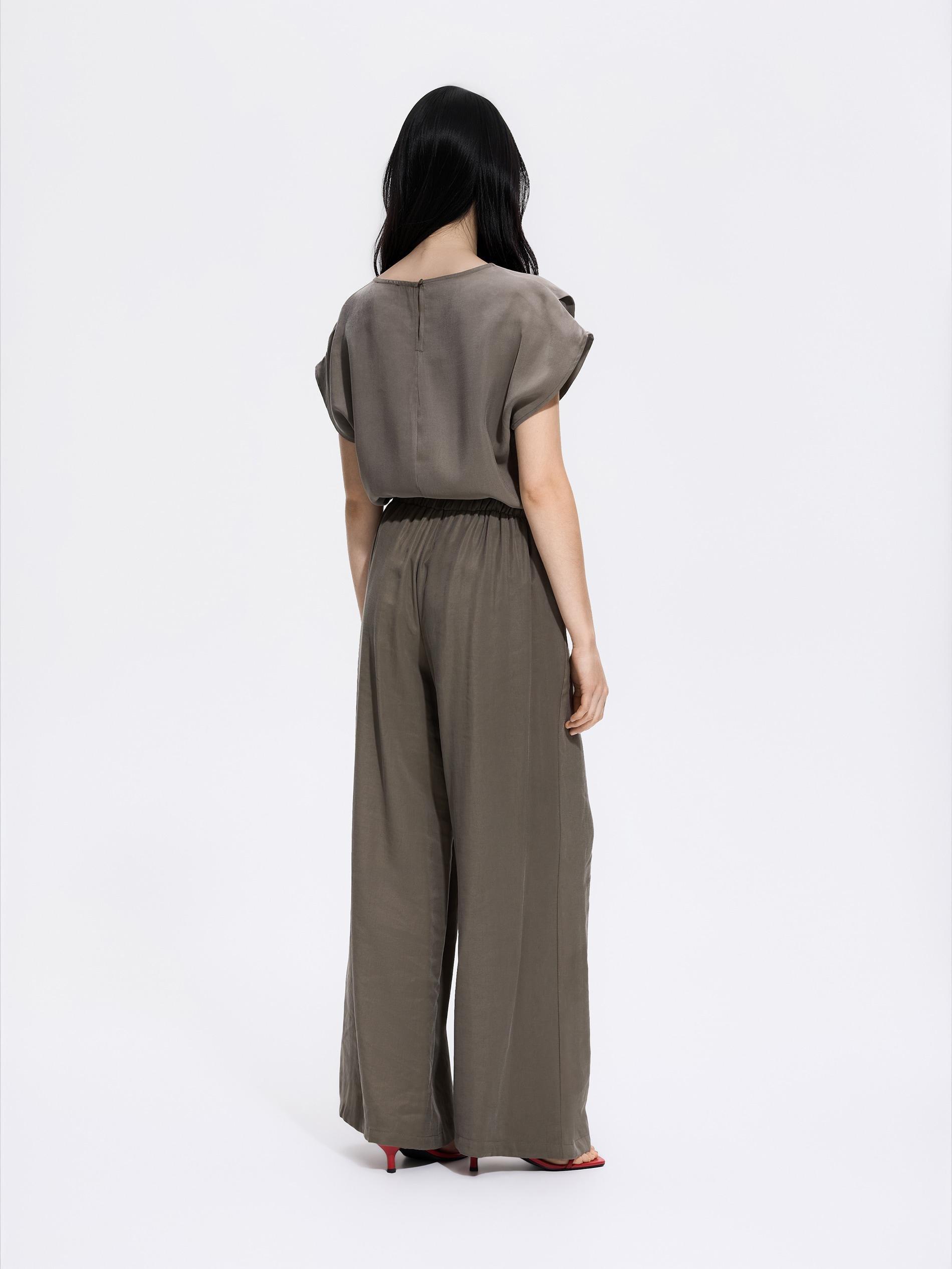 Green Modal Rich Trousers, Khaki, medium