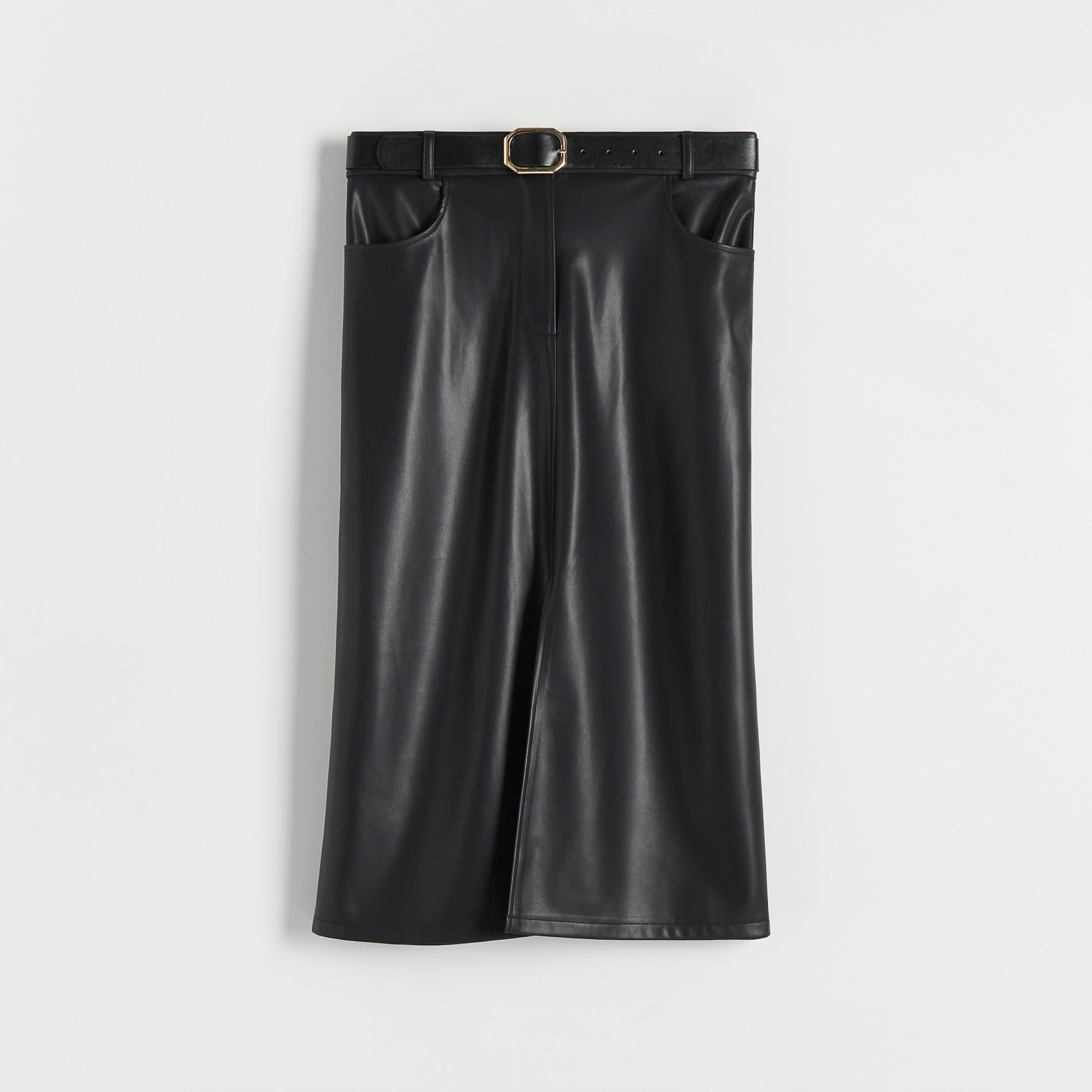 Black Faux Leather Dress, , large image number 3
