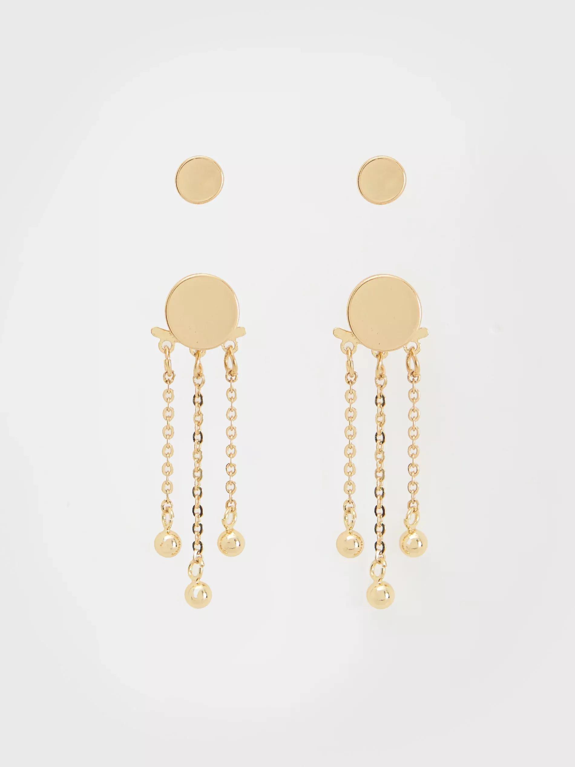 Gold Earrings Set, Golden, large image number 1