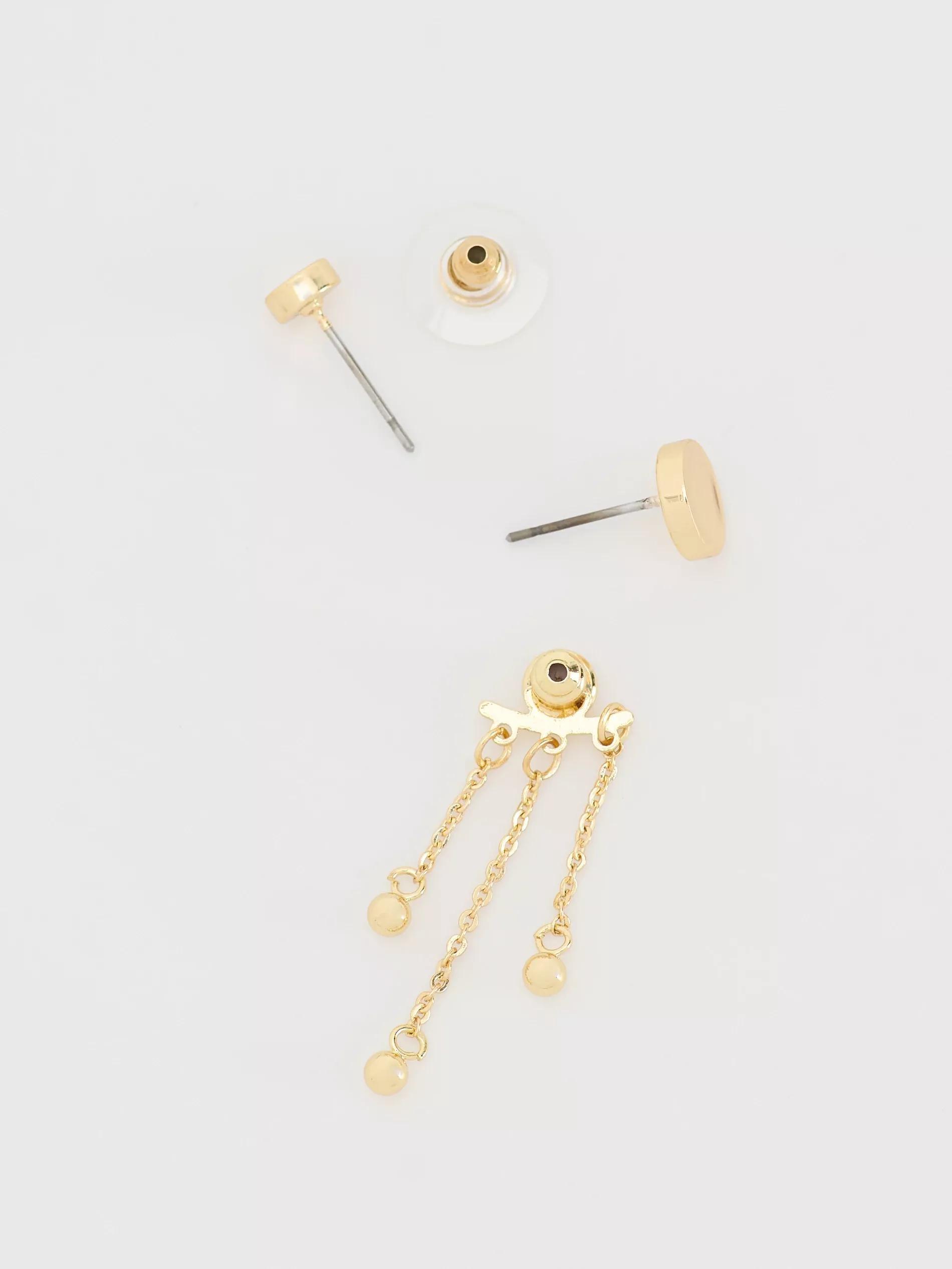 Gold Earrings Set, Golden, large image number 2