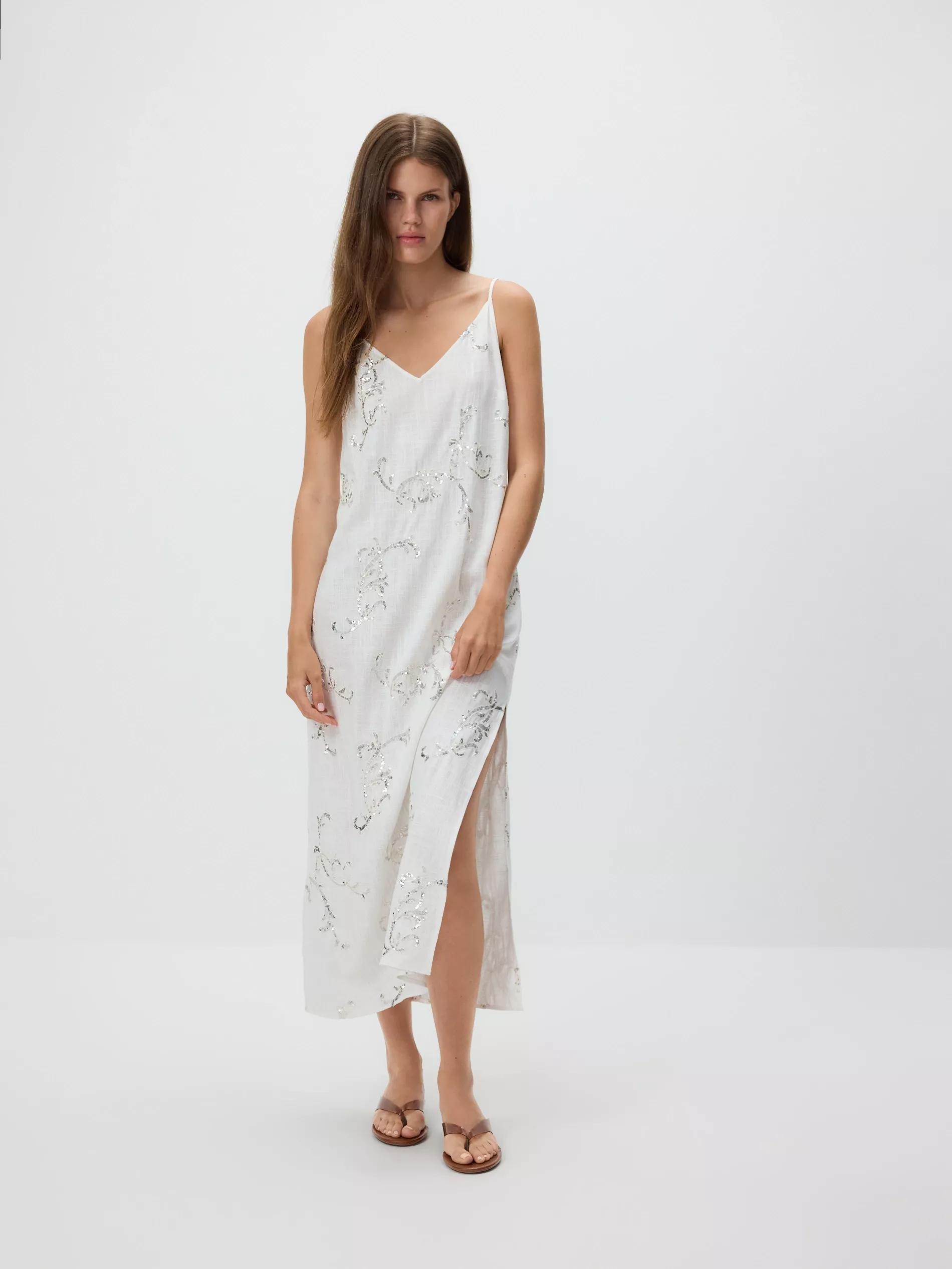 WHITE Sequin dress, , large image number 0