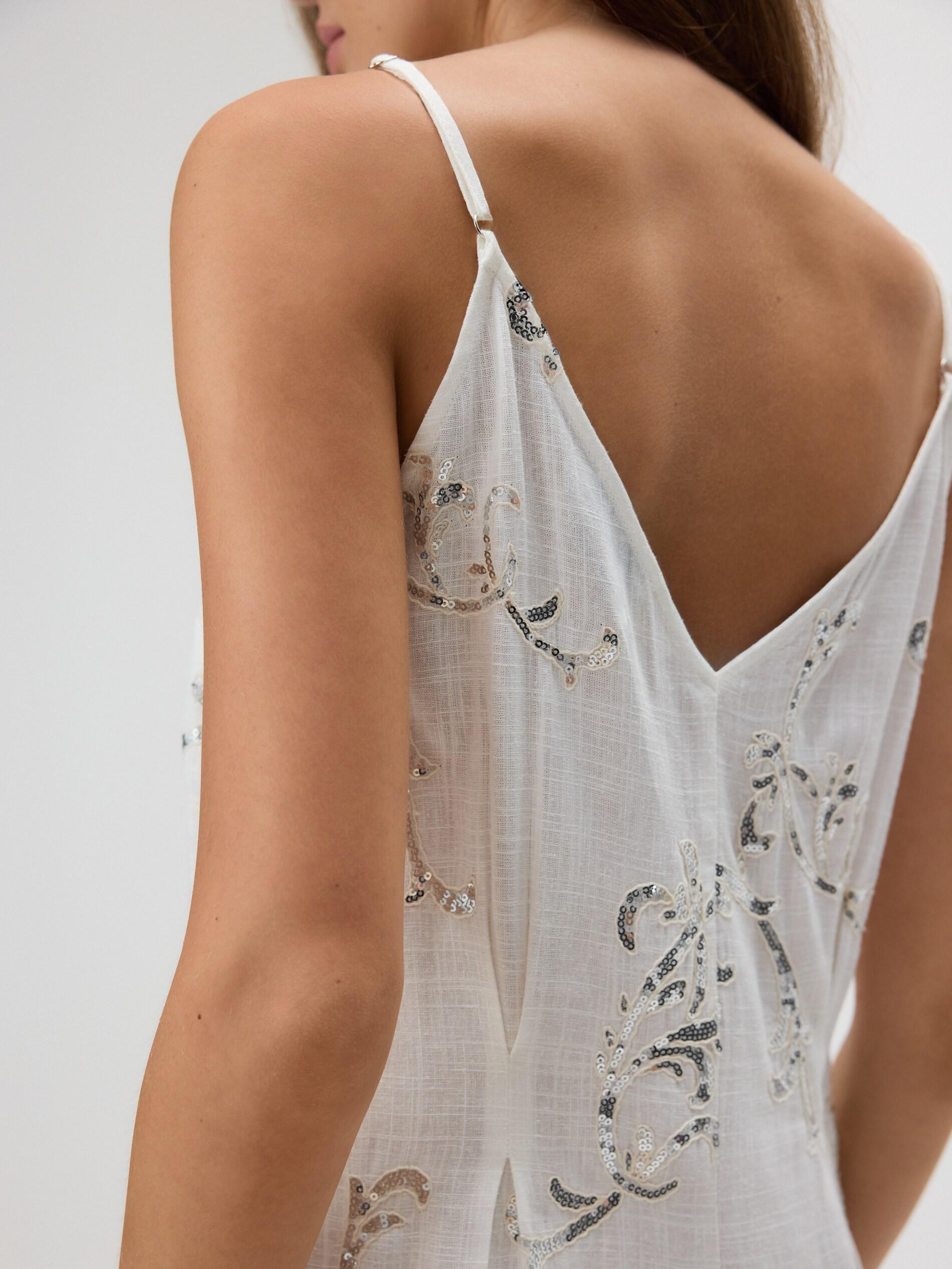 WHITE Sequin dress, White, large image number 3