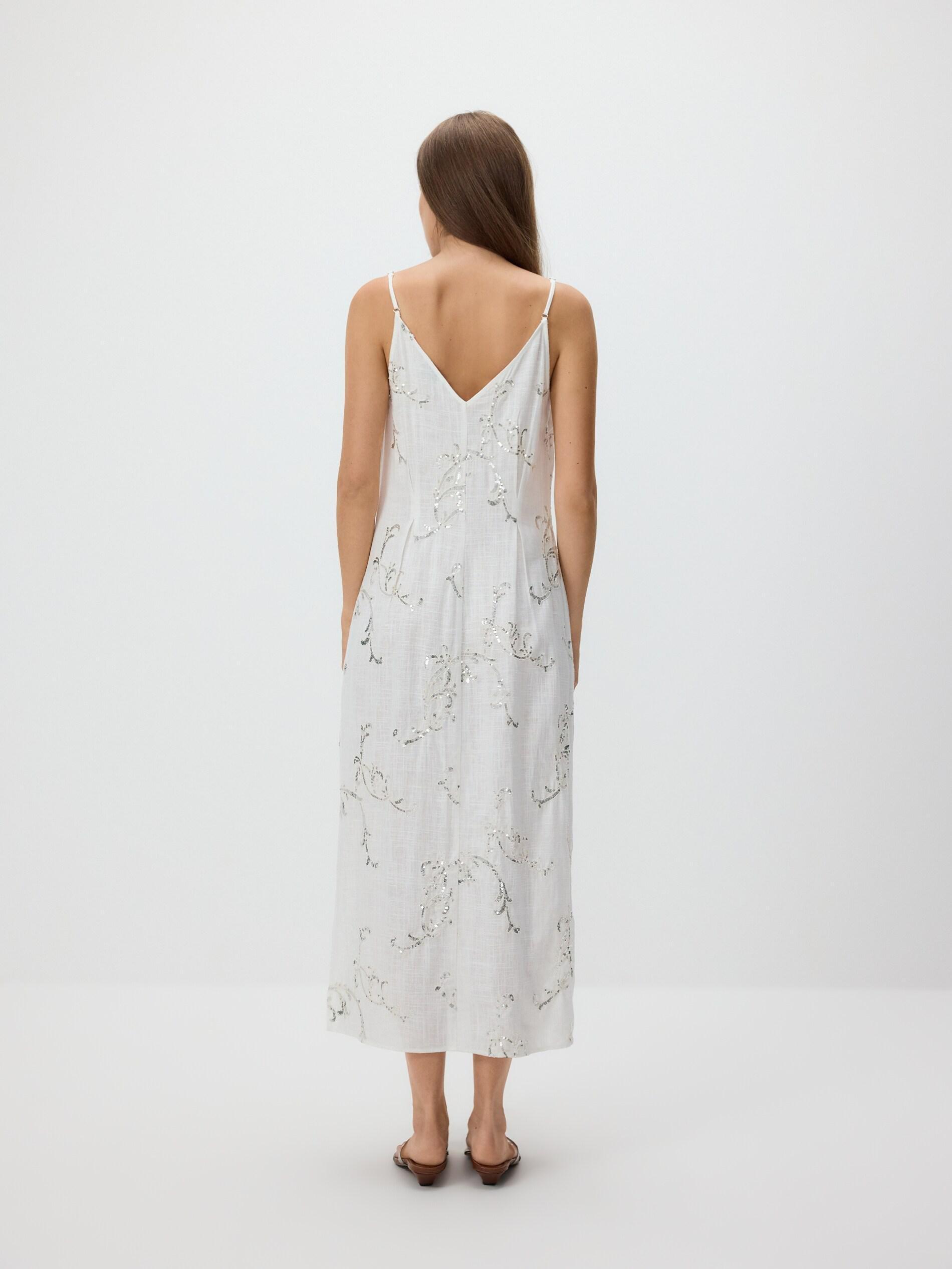 WHITE Sequin dress, White, large image number 4