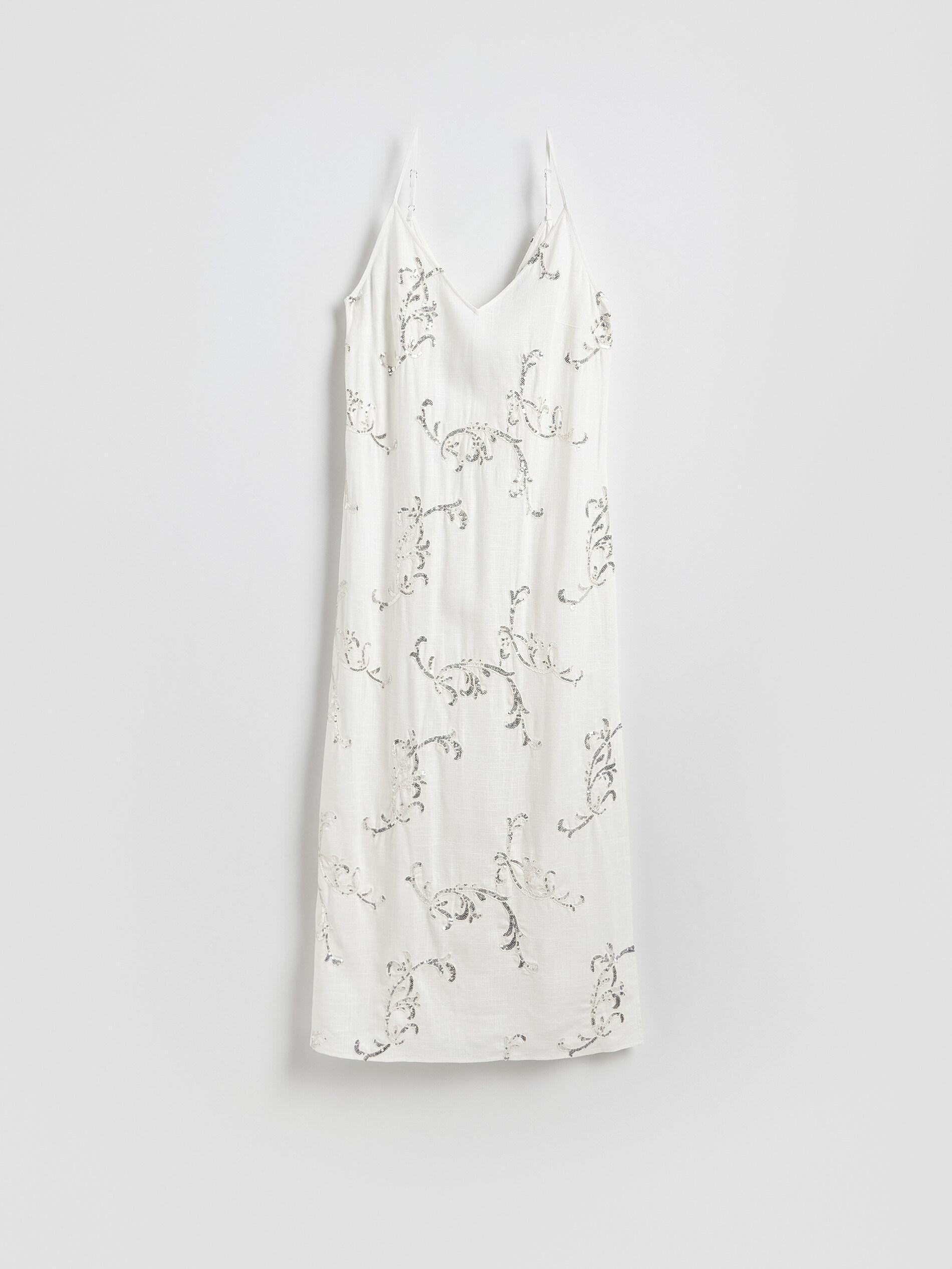 WHITE Sequin dress, White, large image number 5