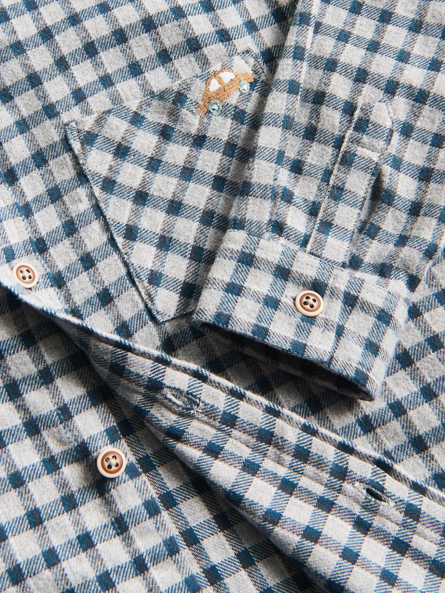 Grey Check Cotton Shirt, Light grey, large image number 4