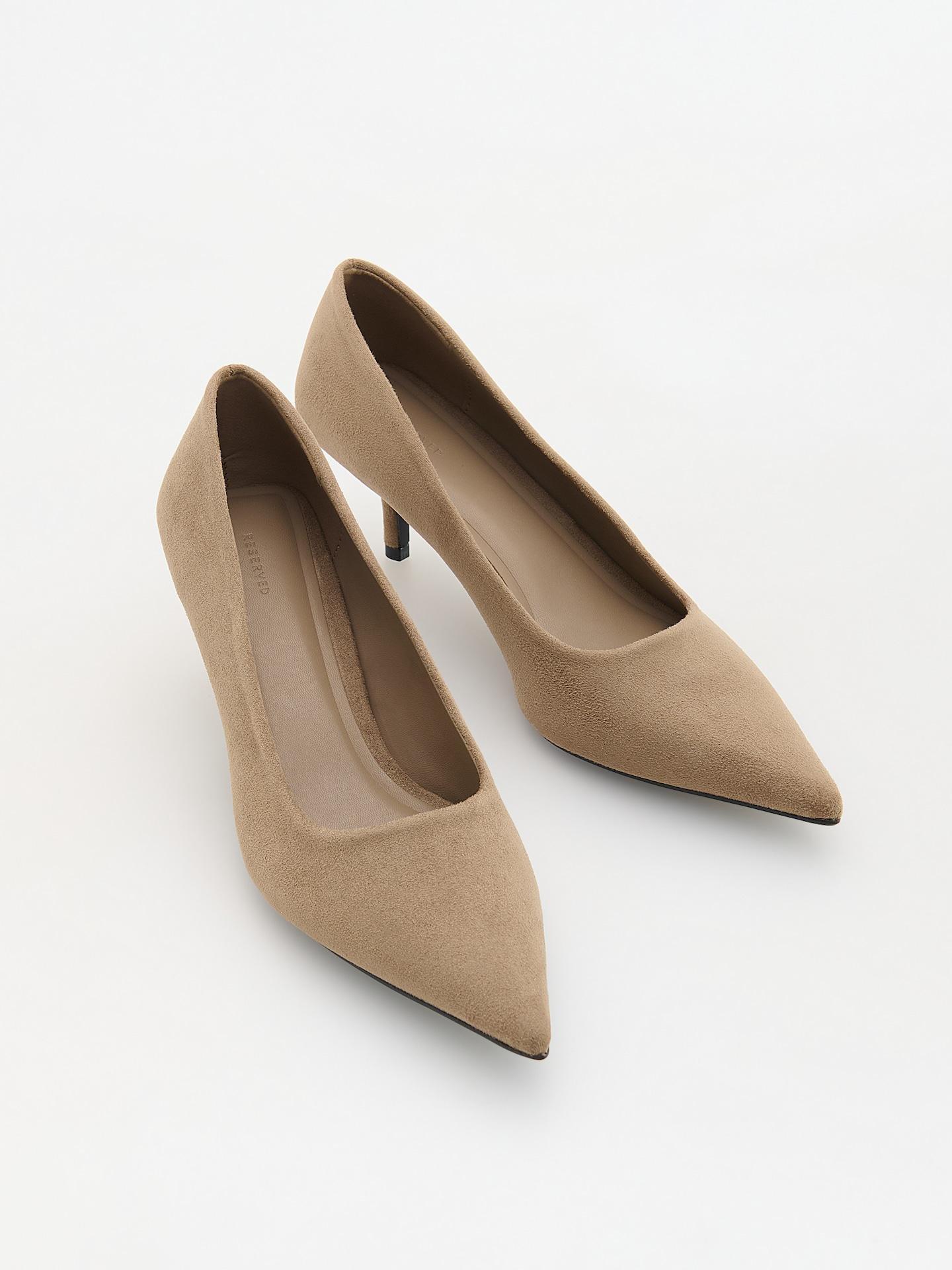 Beige High-Heeled Pumps, Beige, medium