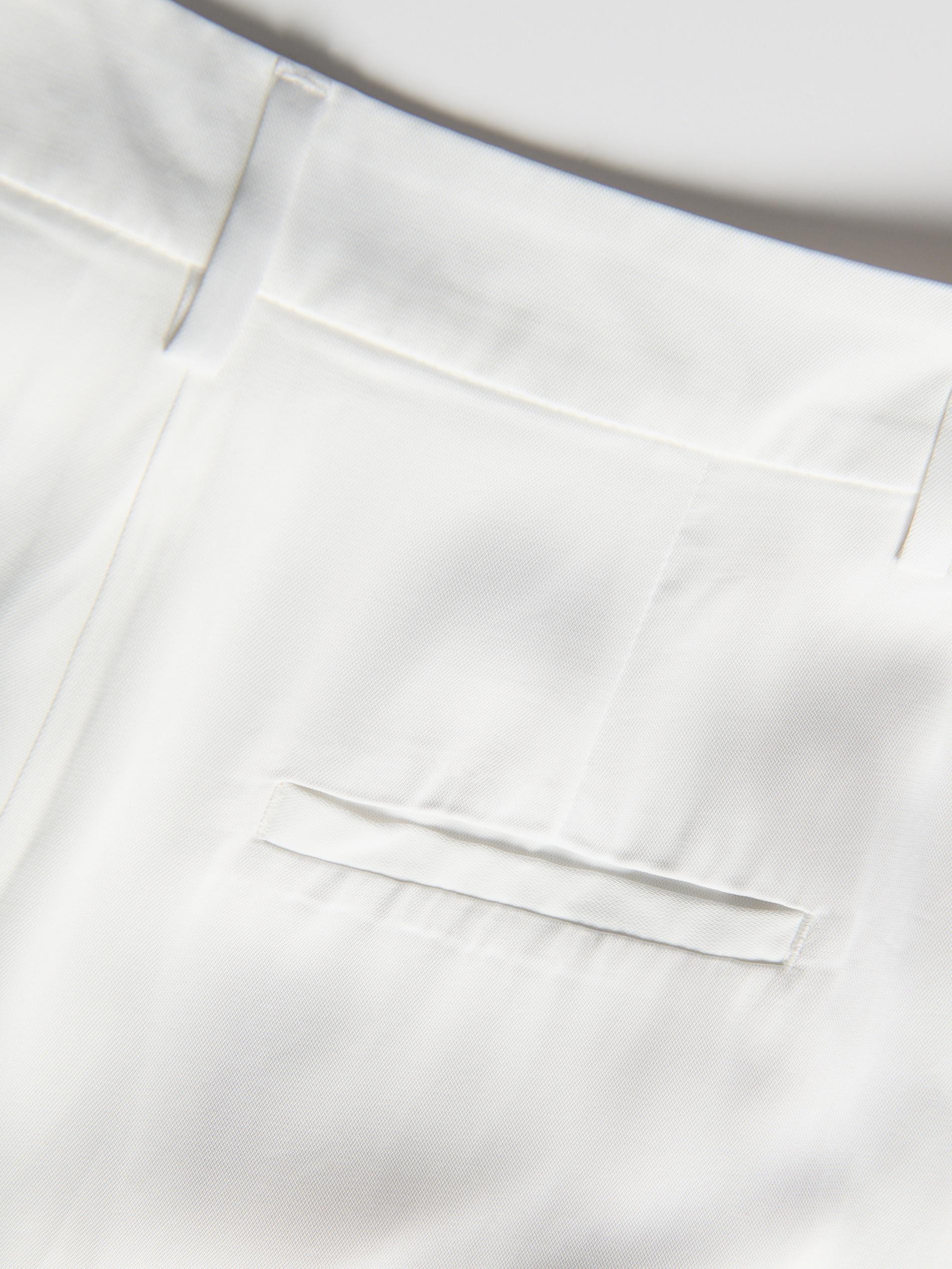 White Wool Blend Trousers, White, large image number 4