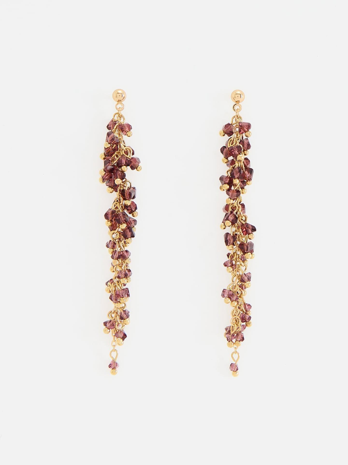 Purple Dangle Earrings, Purple, medium