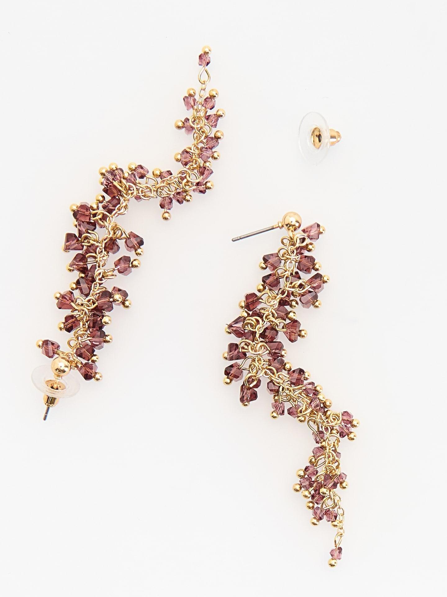 Purple Dangle Earrings, Purple, medium