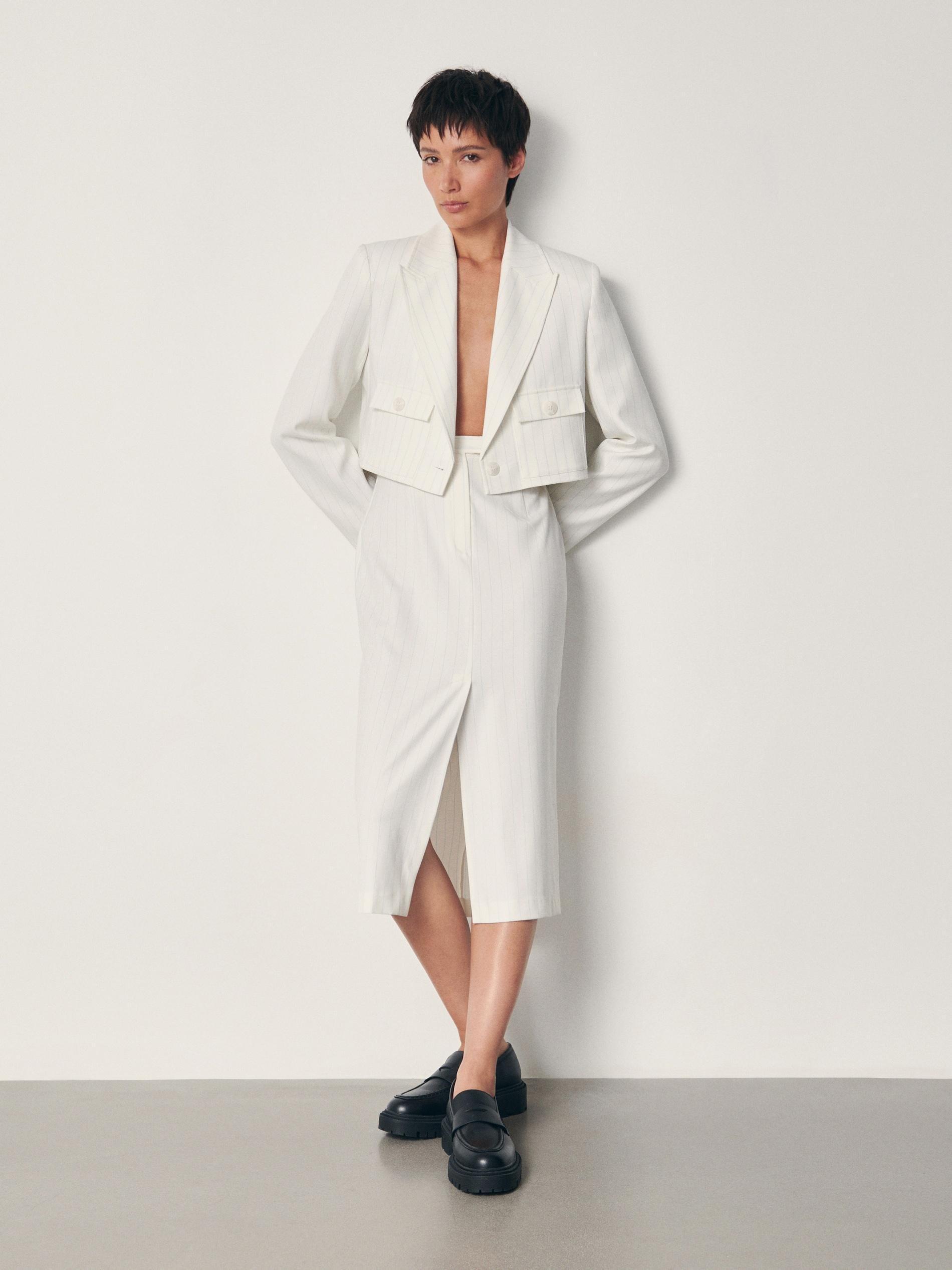 White Skirt With Added Viscose, , large image number 0