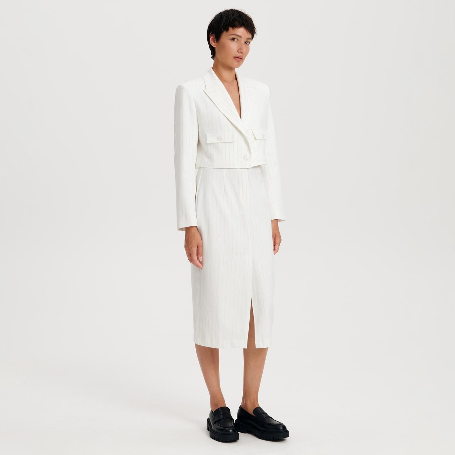 White Skirt With Added Viscose, , large image number 4