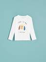 Reserved - Cream Cotton T-Shirt With Print, Kids Boy