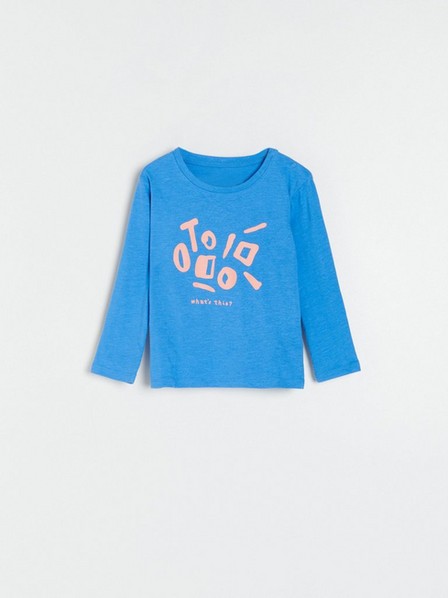 Reserved - Blue Cotton T-Shirt With Print, Kids Boy