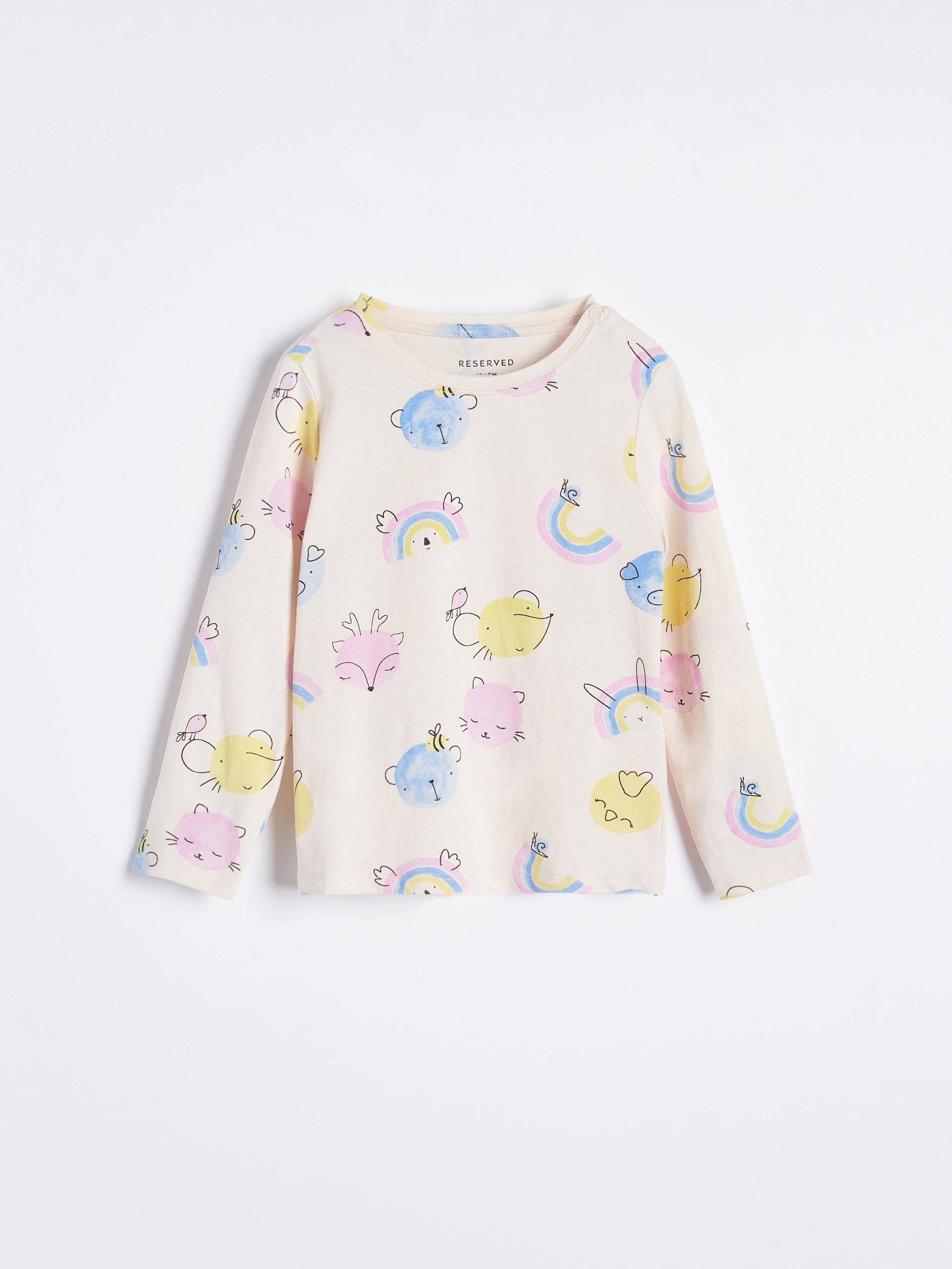 Cream T-Shirt With Print, Girls, , large image number 0