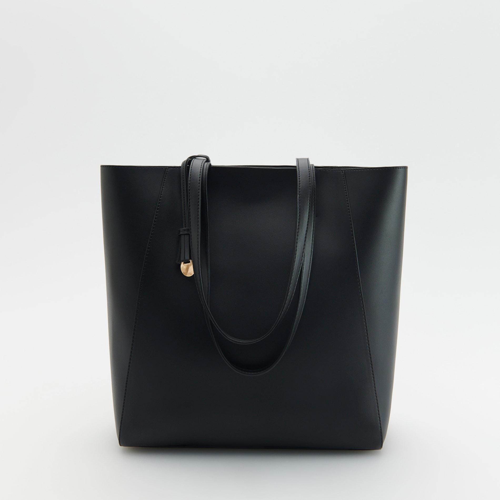 Black Shopper Bag, Black, large image number 0