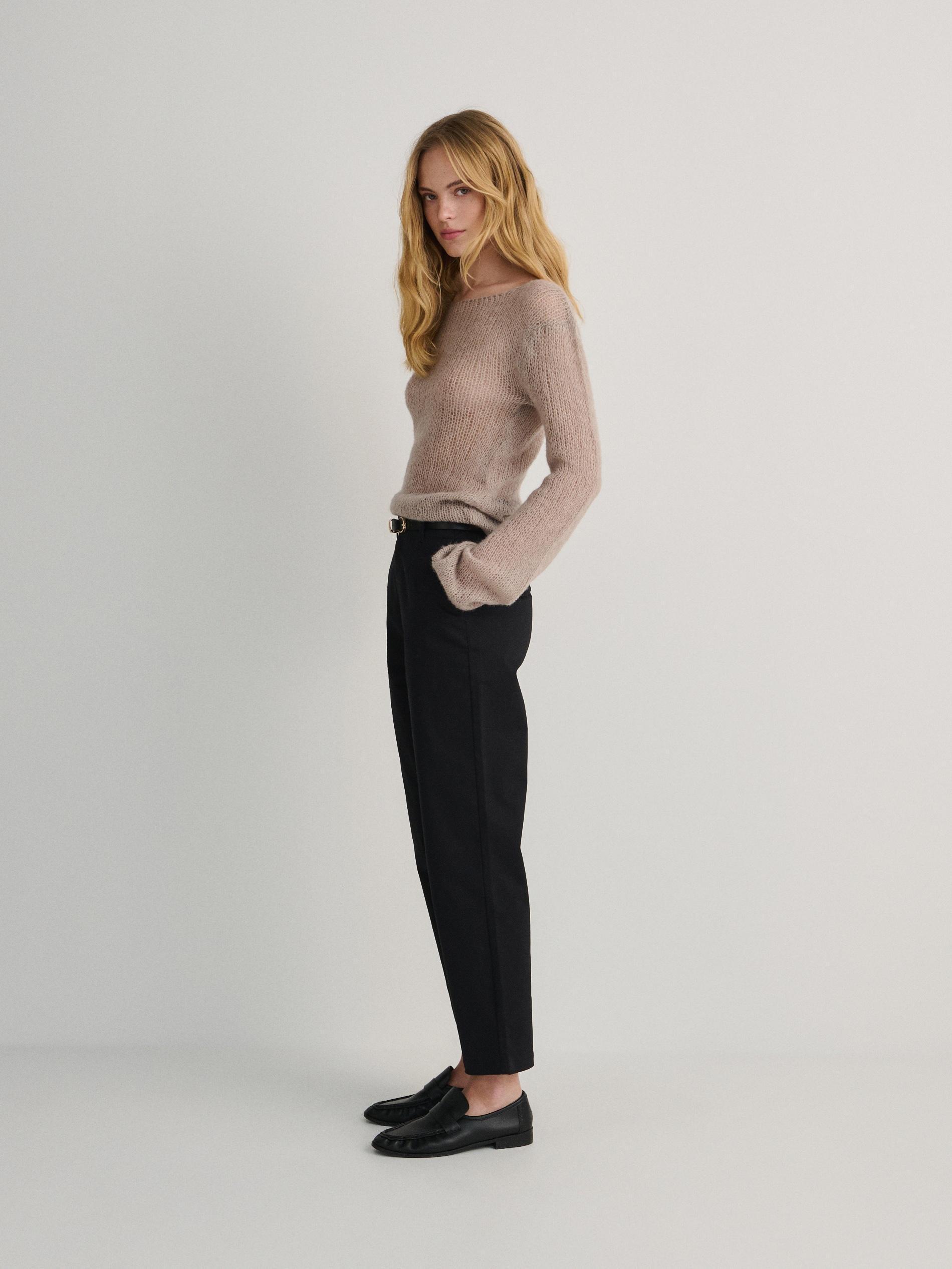 Reserved - Black Trousers With Tie Waist Belt
