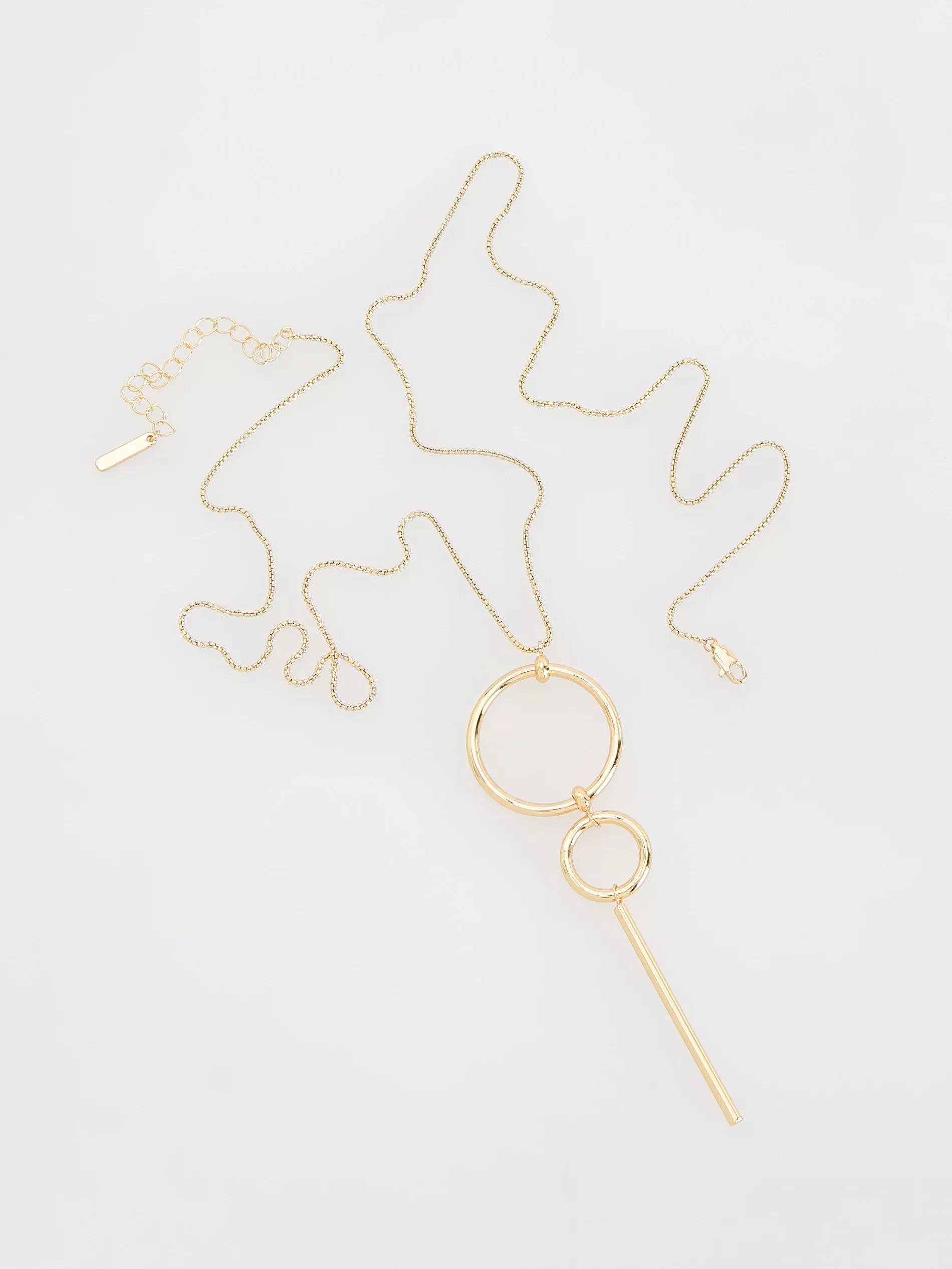 Gold Pendant Necklace, Golden, large image number 1