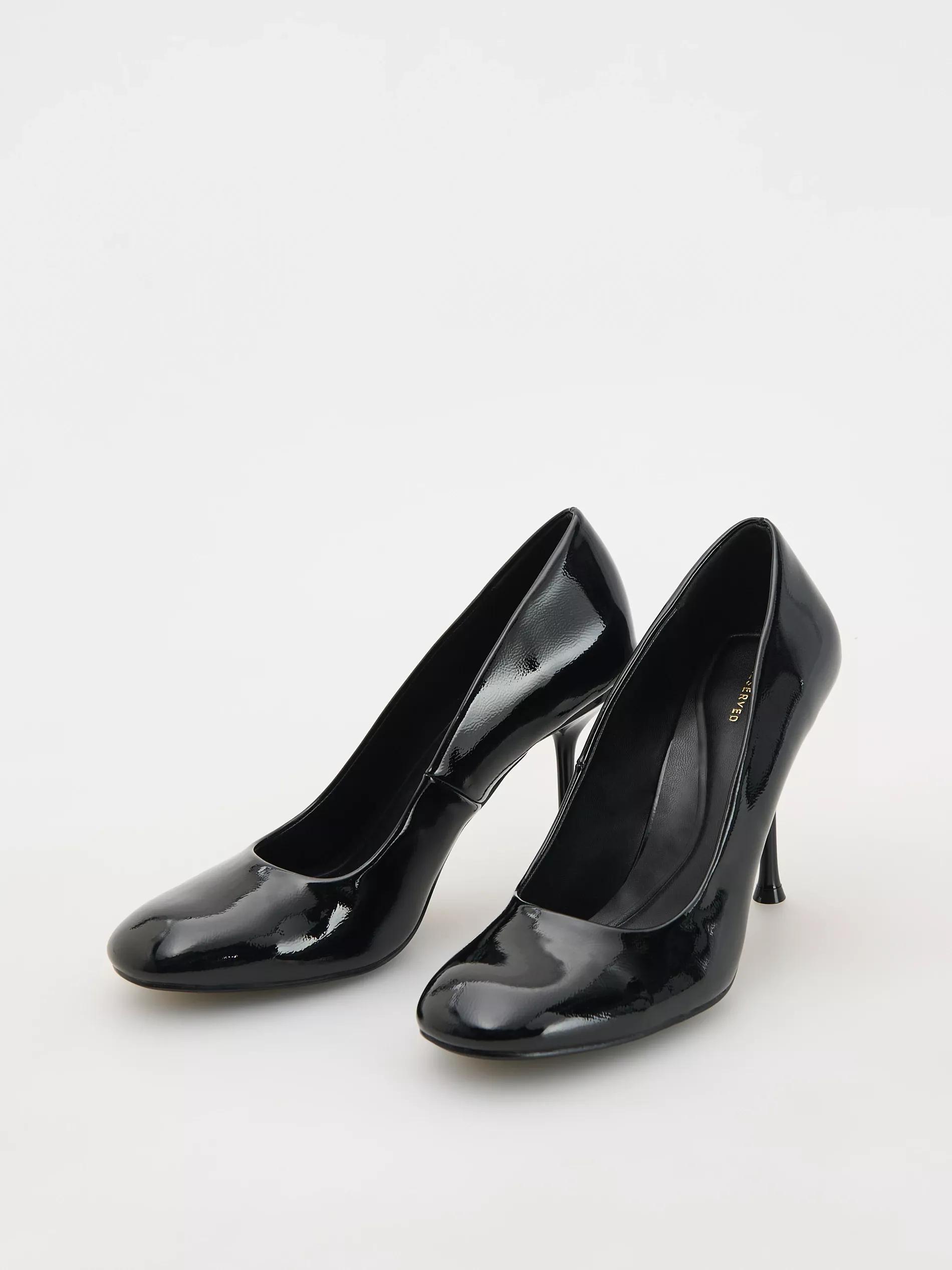 Black Round Toe Pumps, , large image number 4