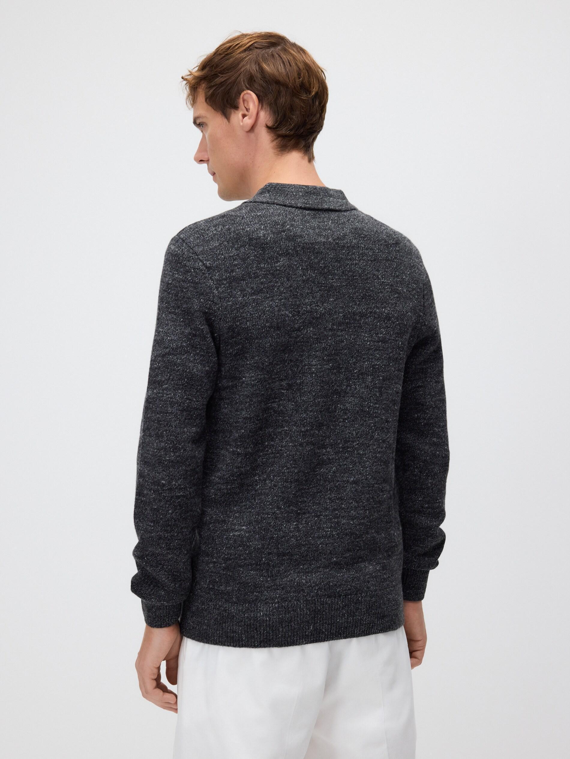 Grey Cotton Rich Polo Jumper, Grey, large image number 2