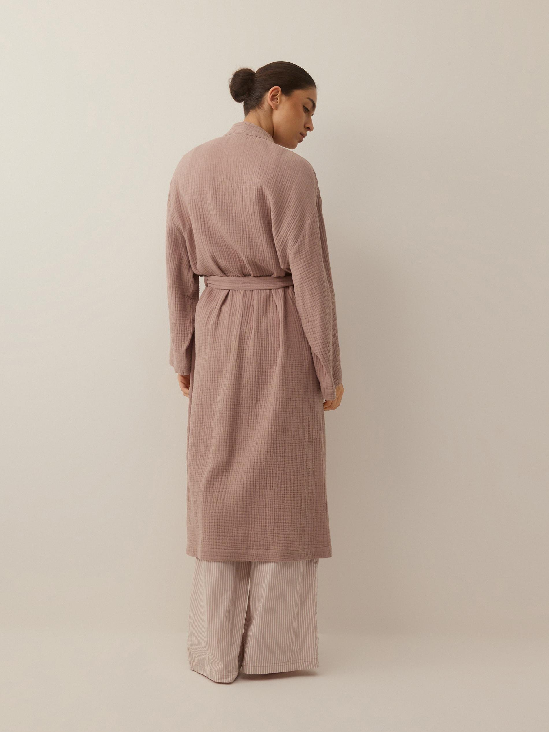 LADIES` DRESSI NG GOWN COFFEE, Brown, large image number 5