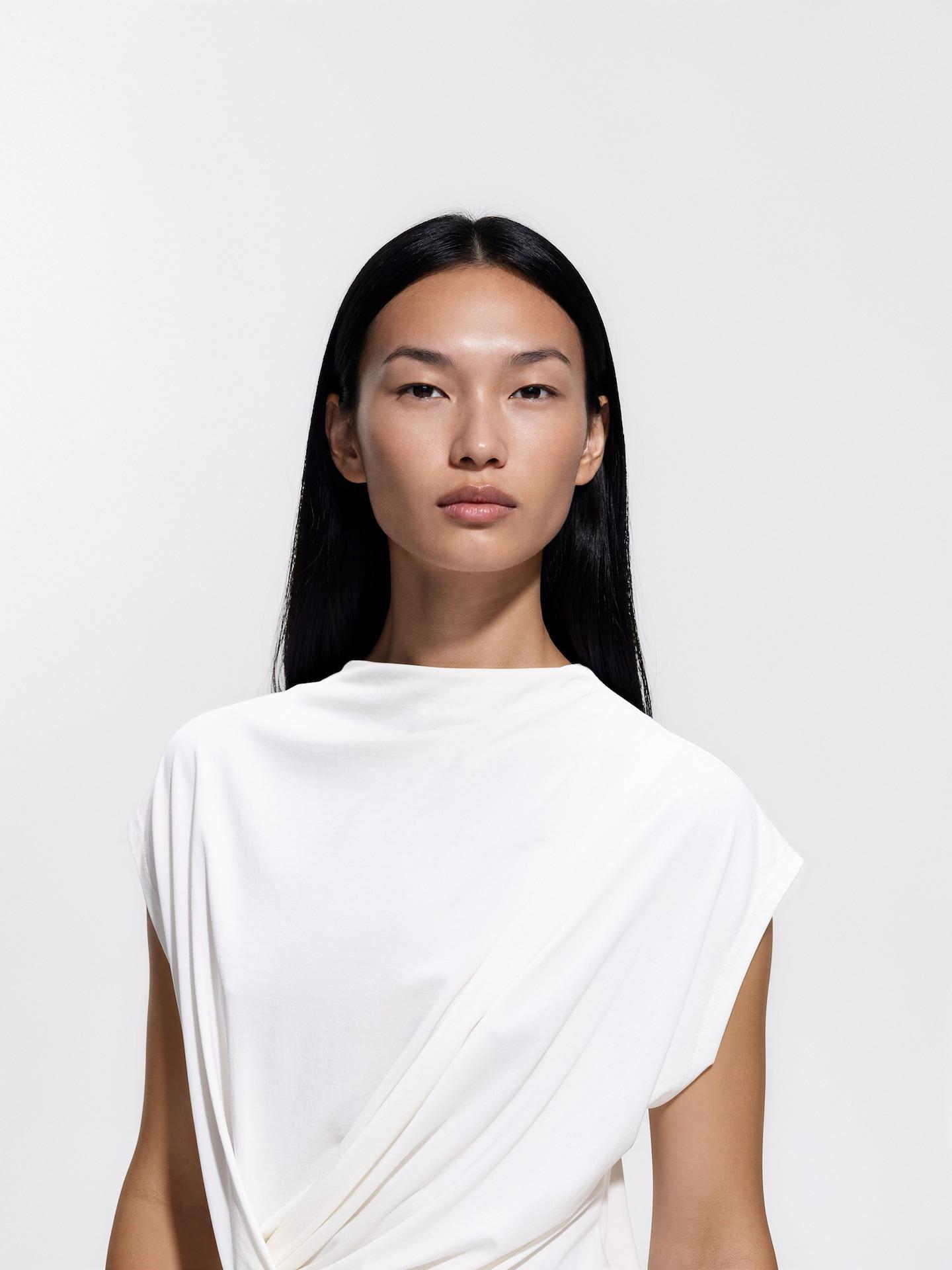 Beige Blouse With Modal, Ivory, large image number 3