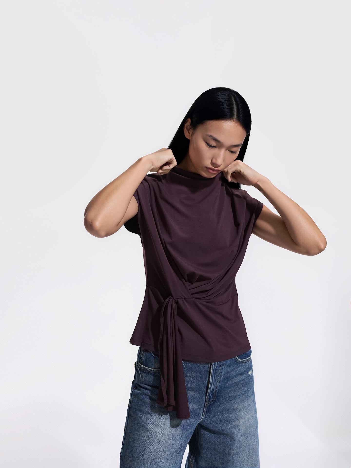 Red Blouse With Modal, Burgundy, large image number 0