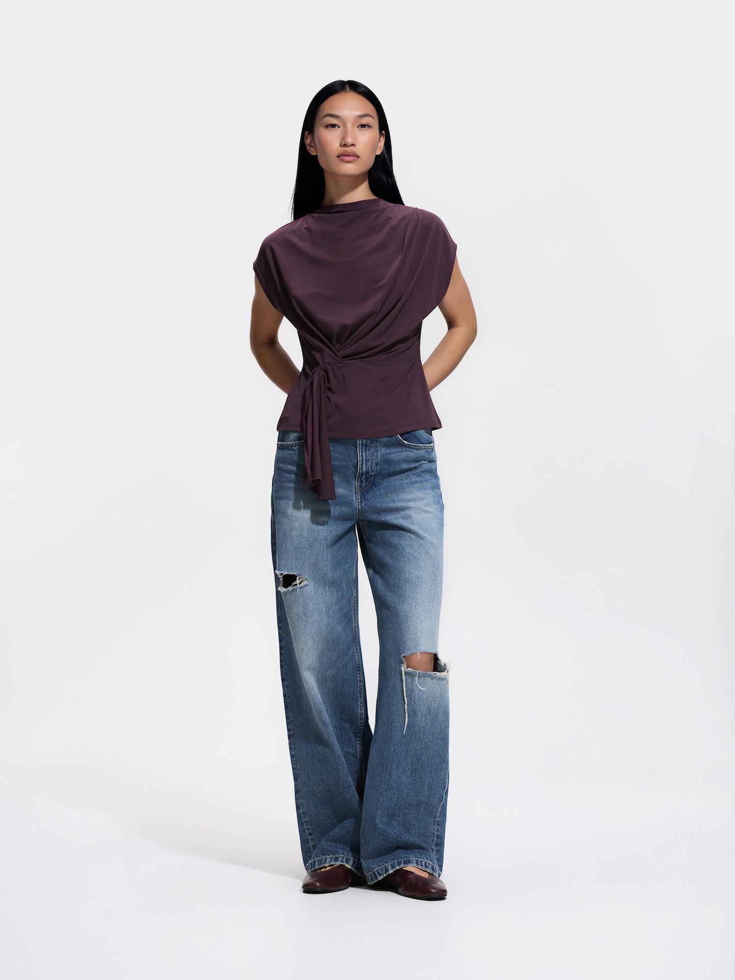 Red Blouse With Modal, Burgundy, medium