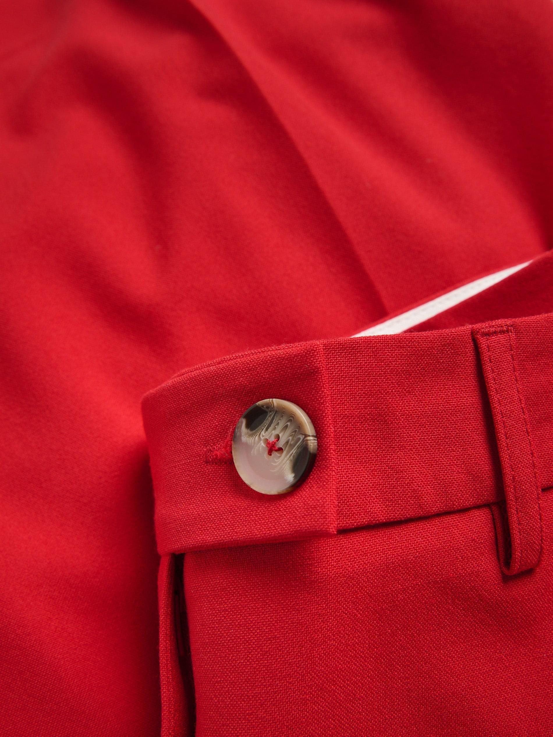 Red Viscose Blend Trousers With Pressed Crease, Red, large image number 7