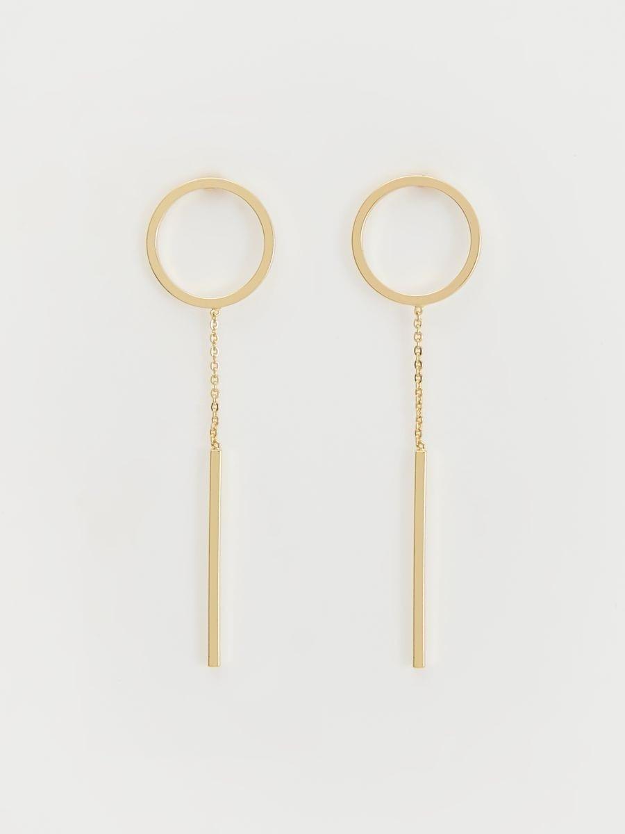 Gold Long Earrings, Golden, large image number 0