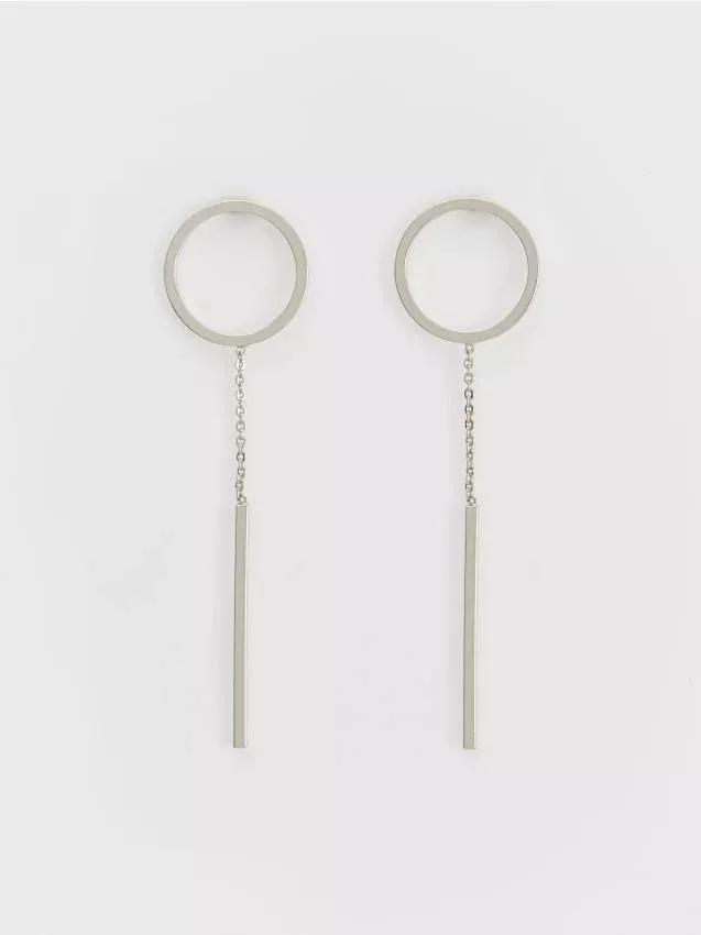 Silver Long Earrings, Silver, large image number 0