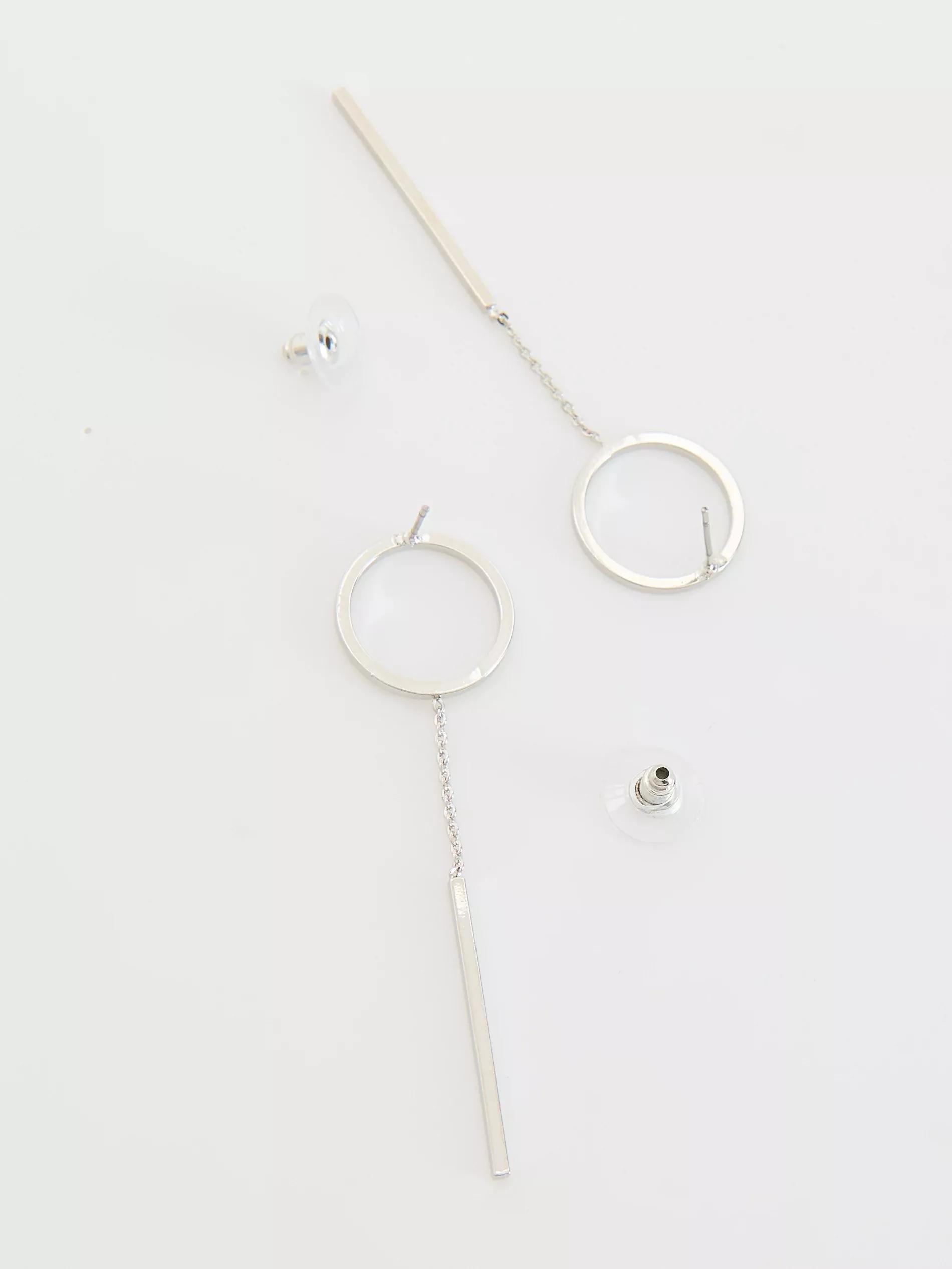 Silver Long Earrings, Silver, large image number 2